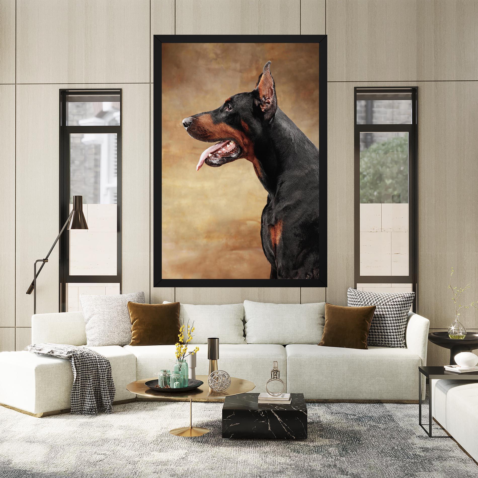 Obraz na Płótnie Doberman Pinscher mockup 2