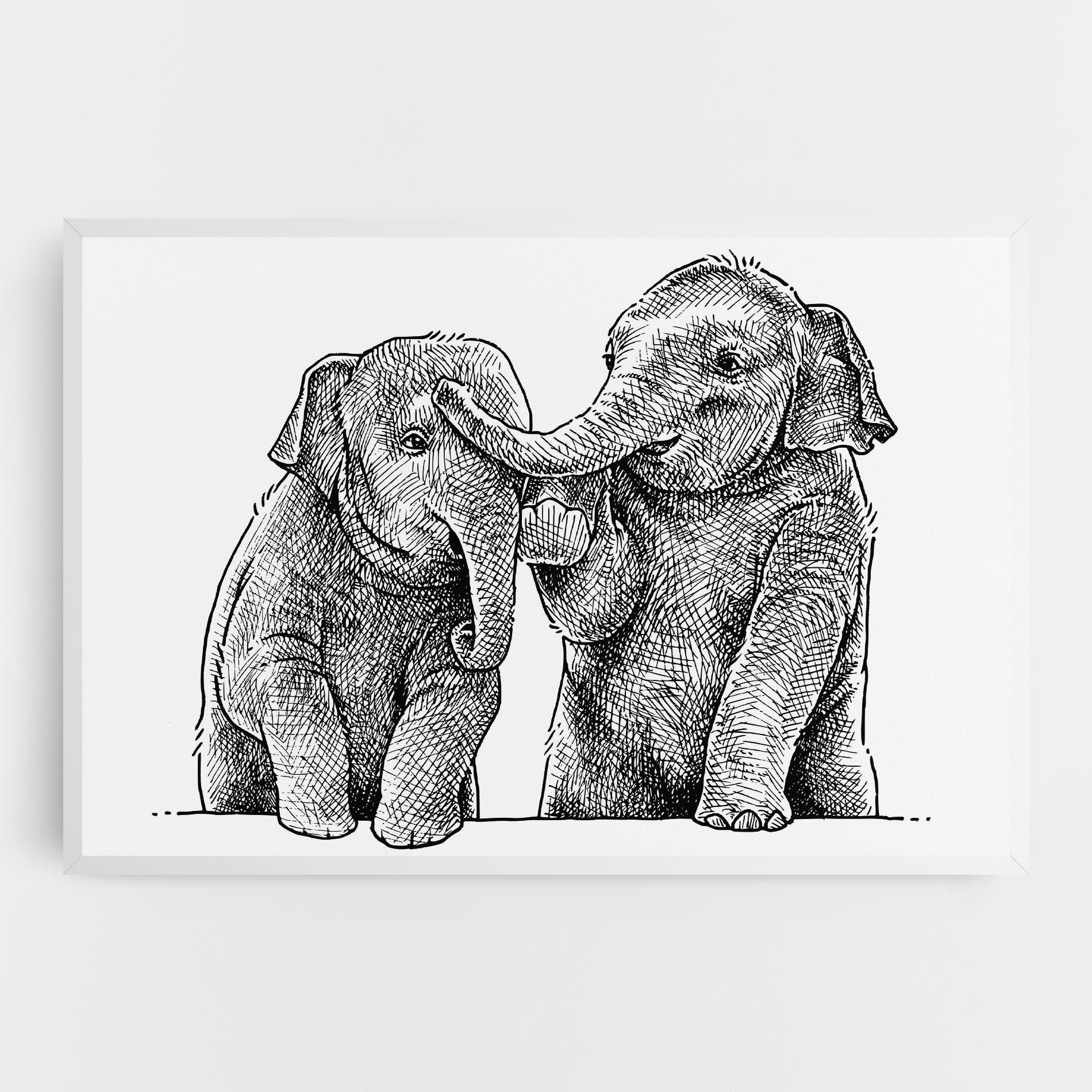 Obraz na Płótnie Baby Elephants mockup 0