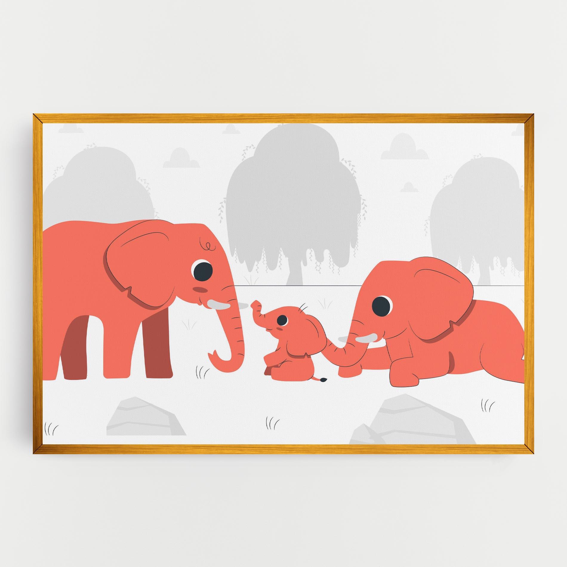 Obraz na Płótnie Orange Elephant mockup 0