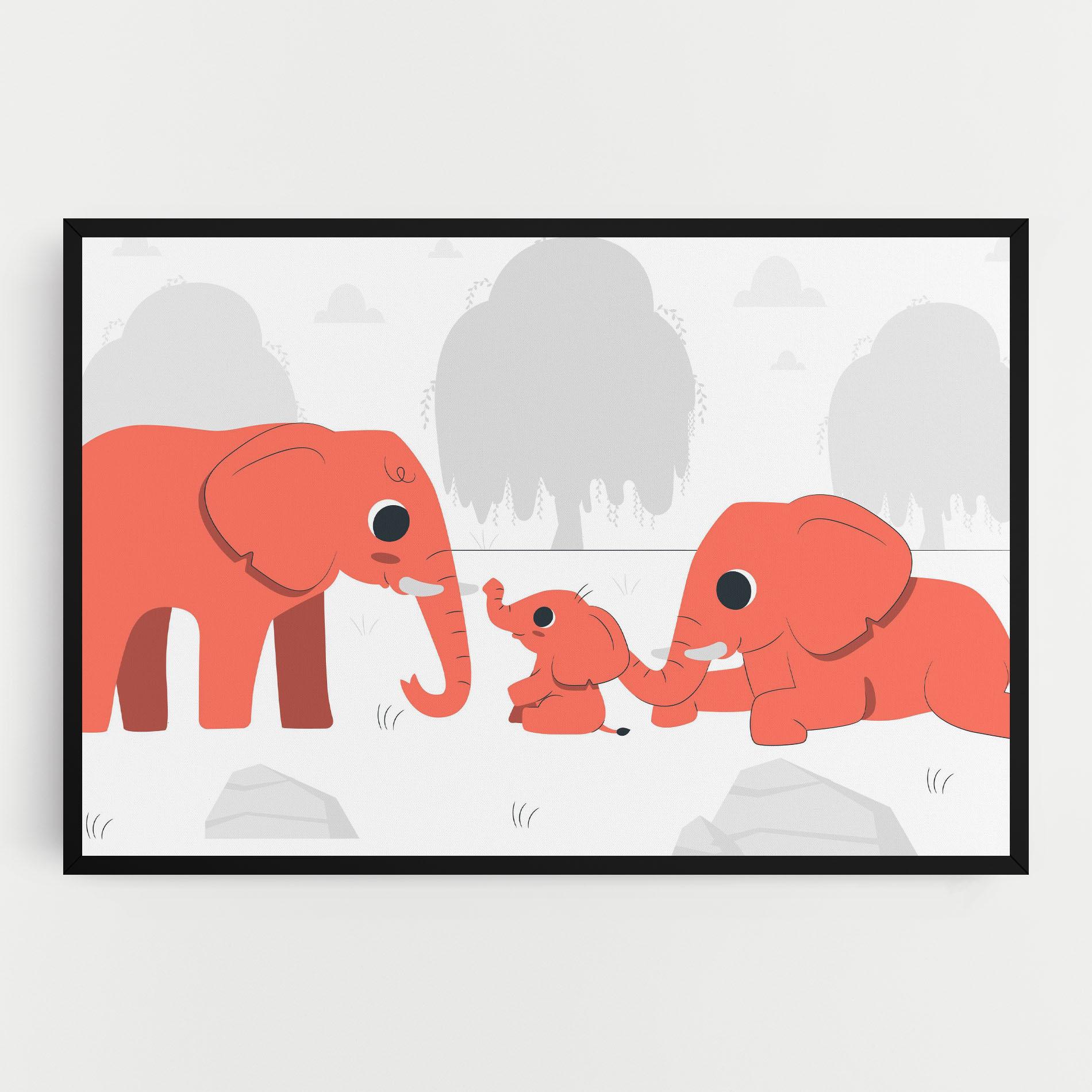 Obraz na Płótnie Orange Elephant mockup 0