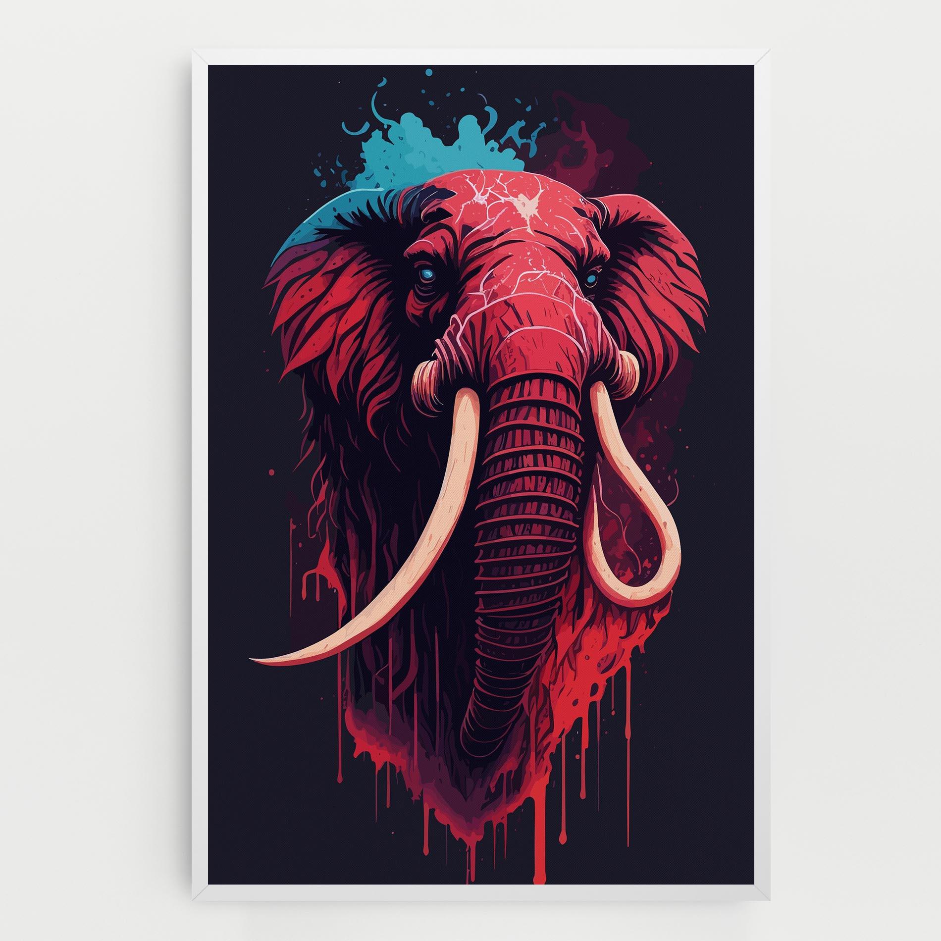 Obraz na Płótnie Blue Red Elephant mockup 0