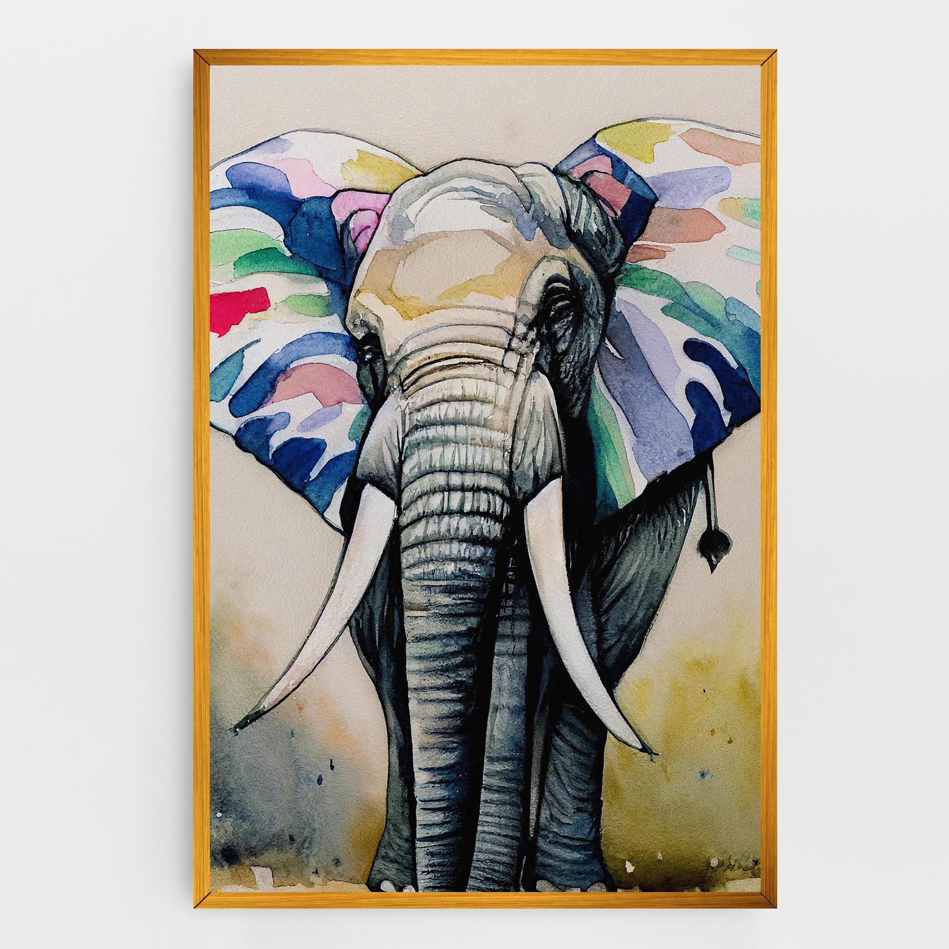 Obraz na Płótnie Watercolor Elephant Art mockup 0