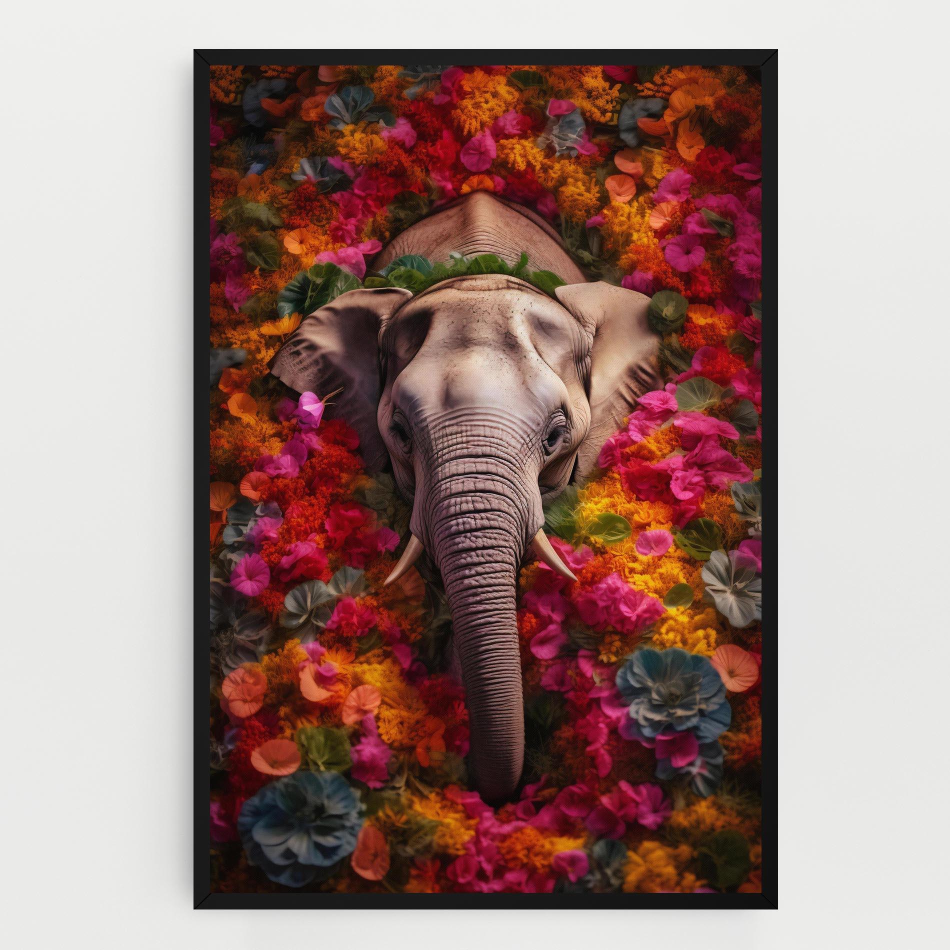 Obraz na Płótnie Flower Elephant mockup 0