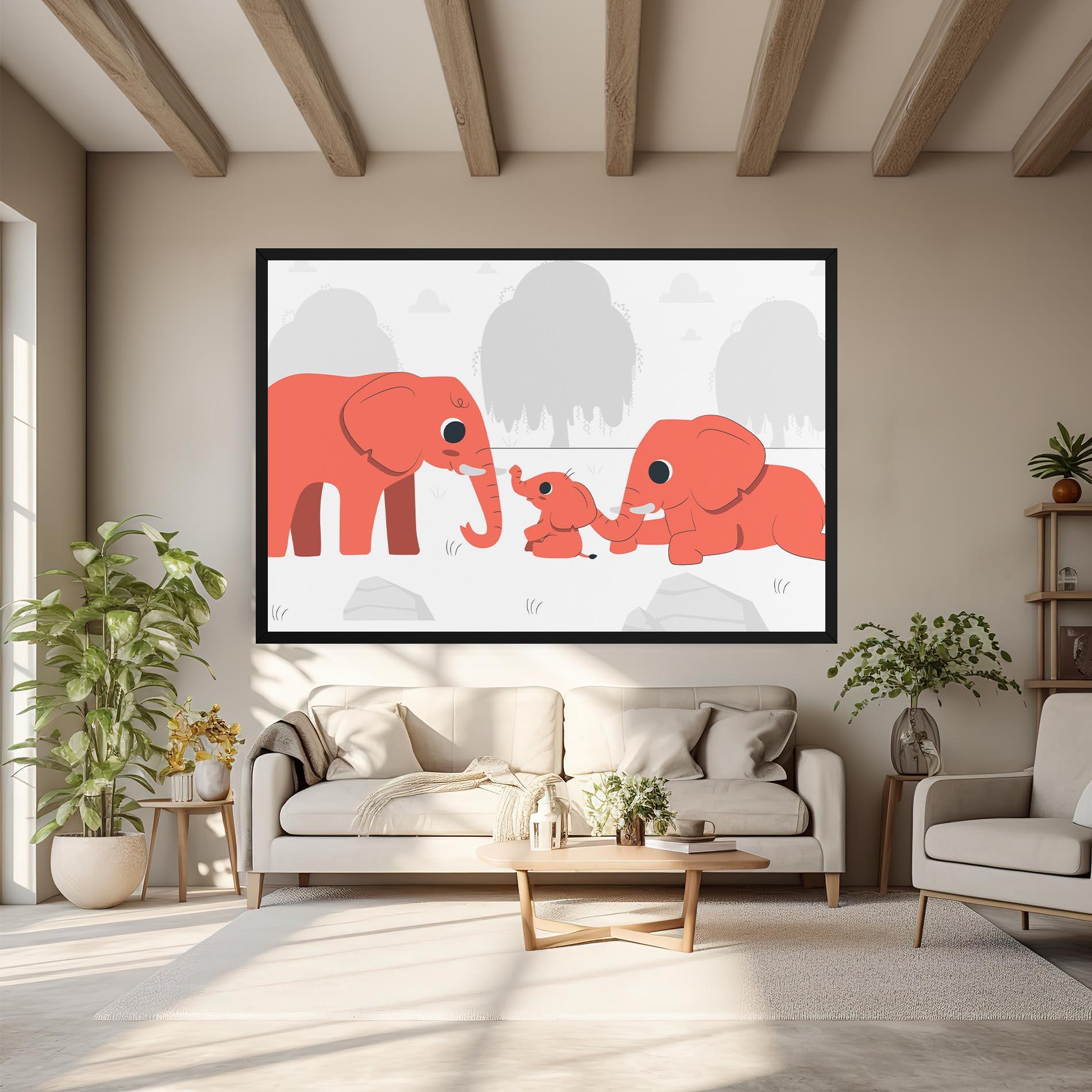 Obraz na Płótnie Orange Elephant mockup 6