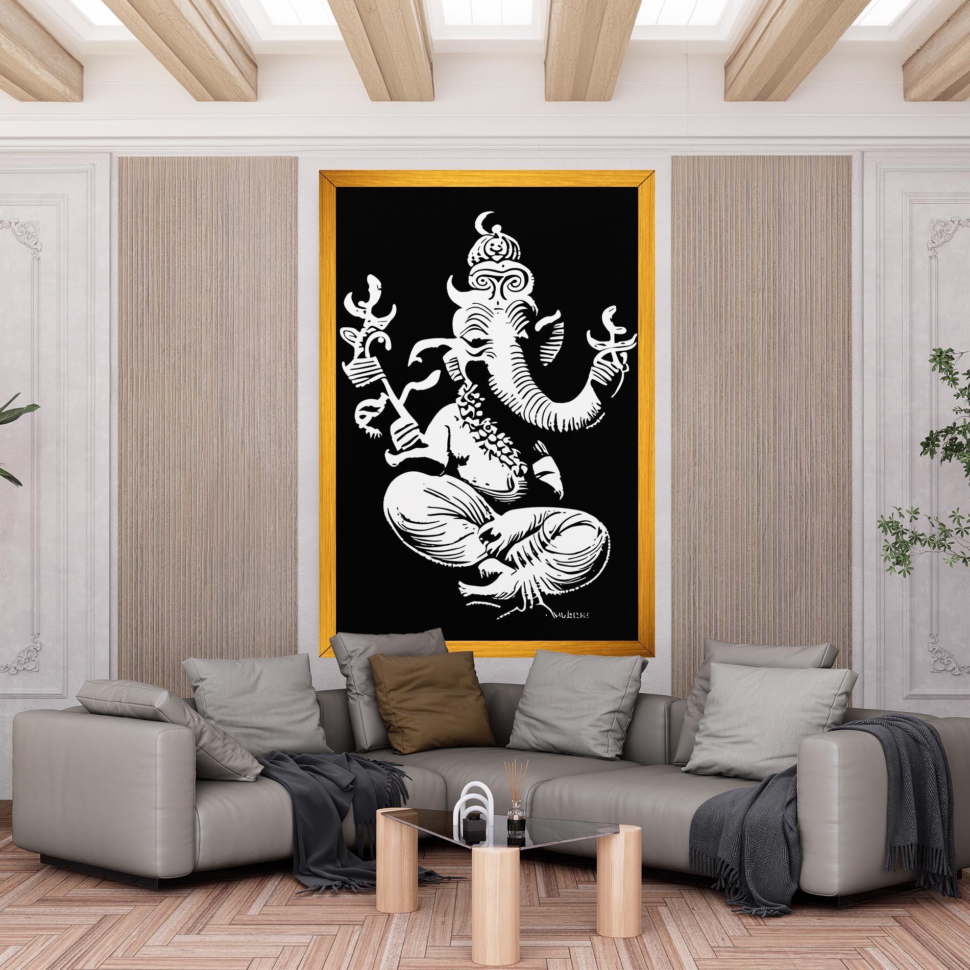 Obraz na Płótnie Black And White Ganesha mockup 6
