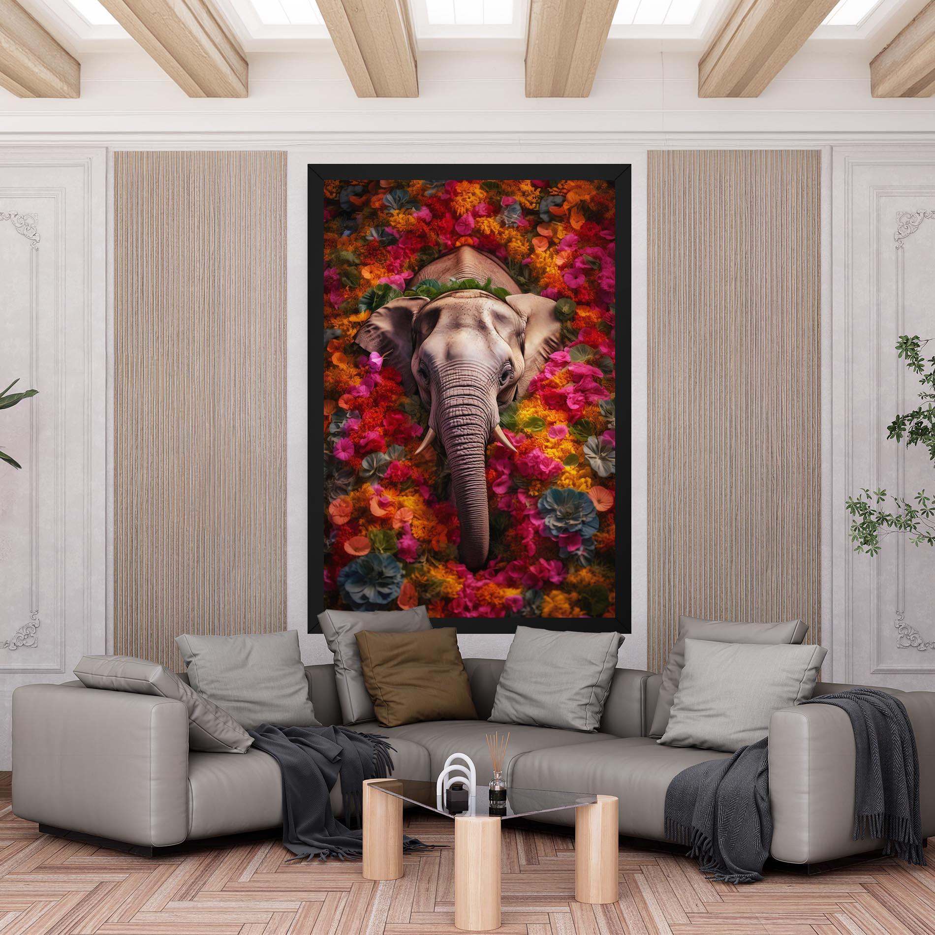 Obraz na Płótnie Flower Elephant mockup 6