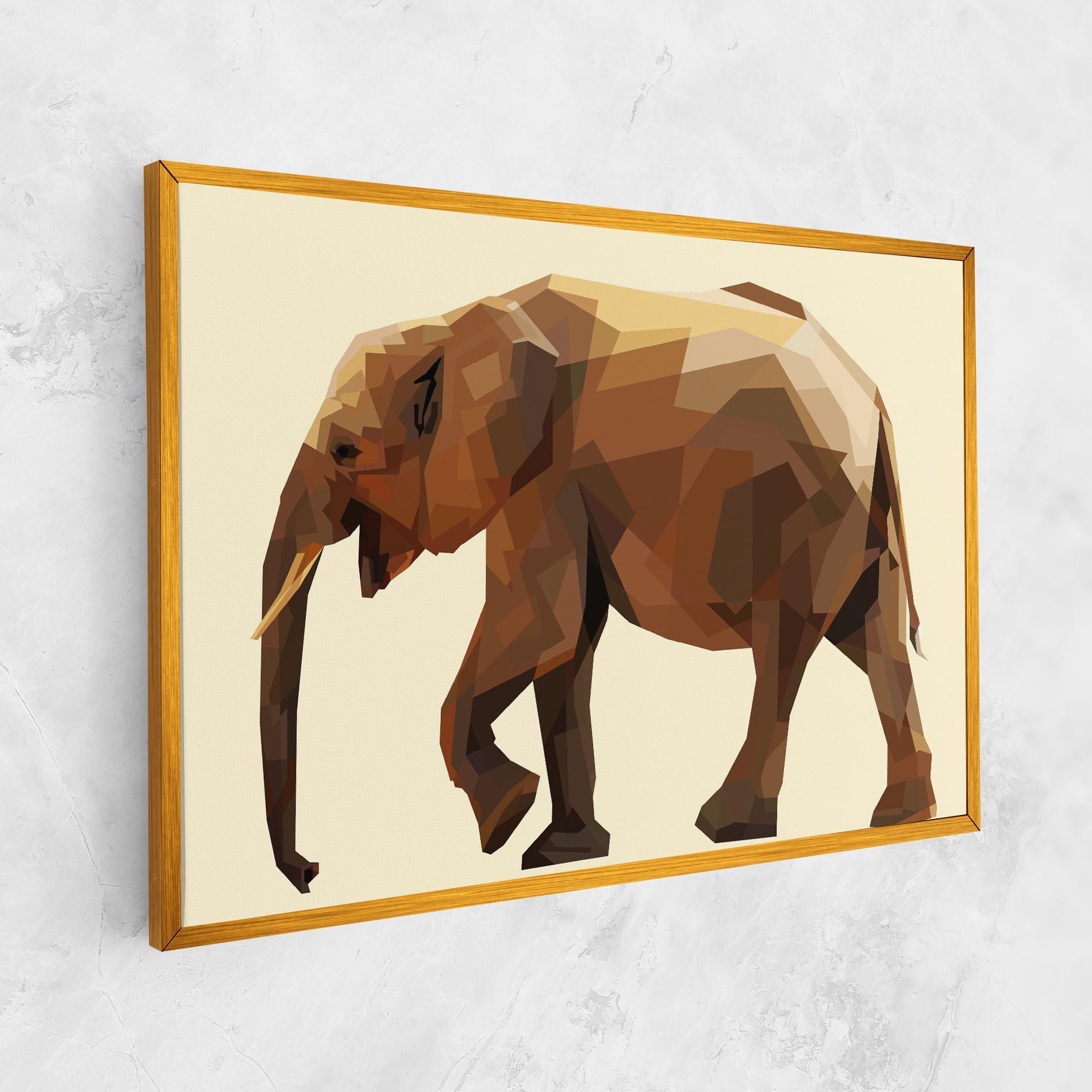 Obraz na Płótnie Walking Elephant Cream mockup 1