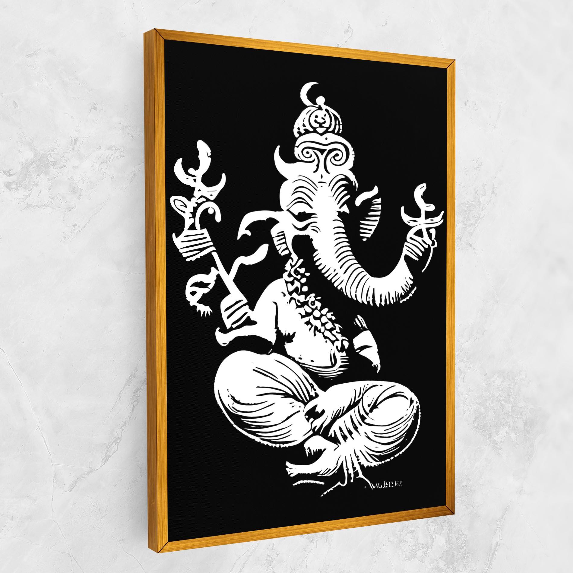 Obraz na Płótnie Black And White Ganesha mockup 1