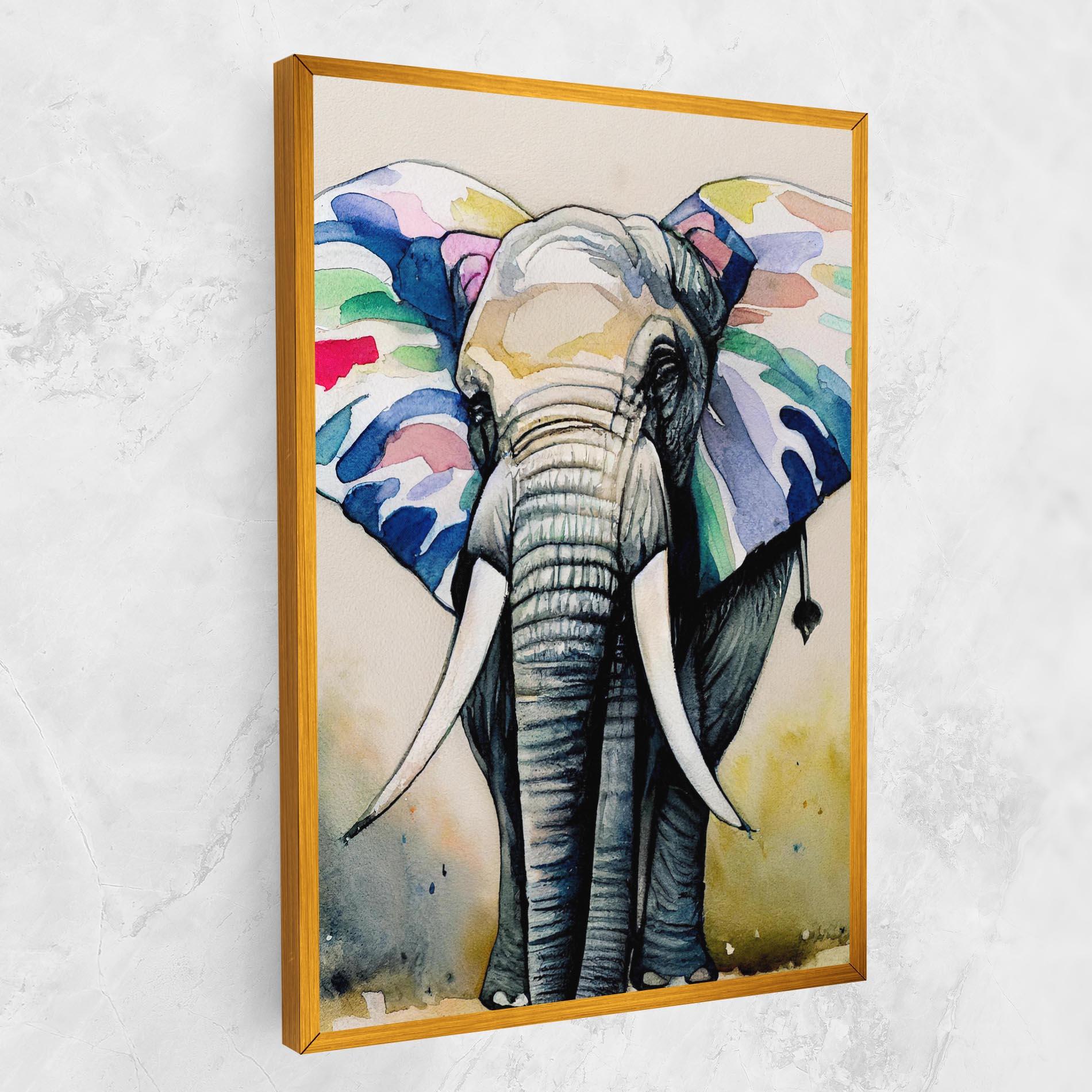 Obraz na Płótnie Watercolor Elephant Art mockup 1