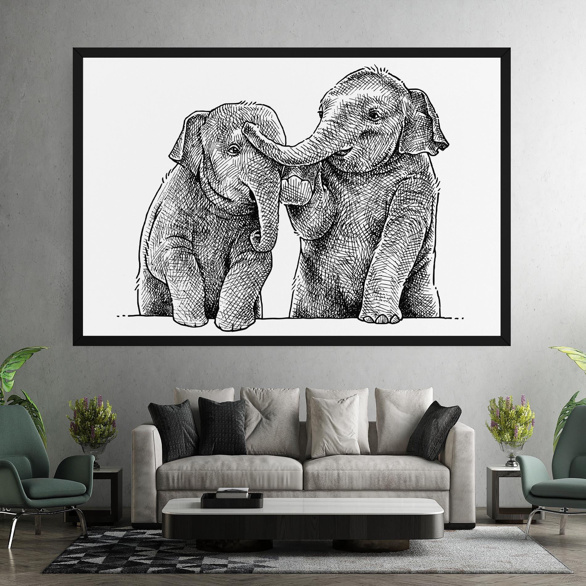 Obraz na Płótnie Baby Elephants mockup 7