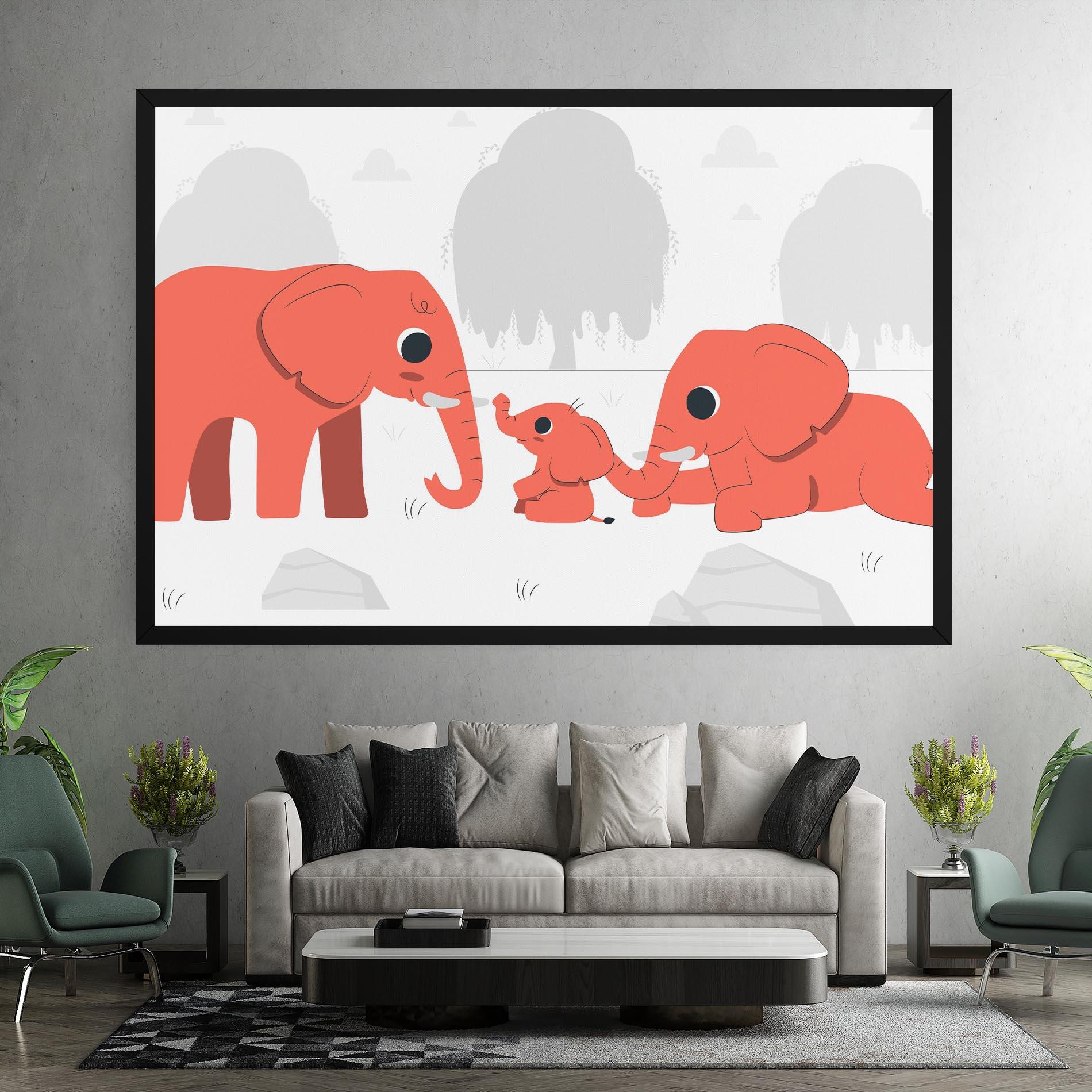 Obraz na Płótnie Orange Elephant mockup 7