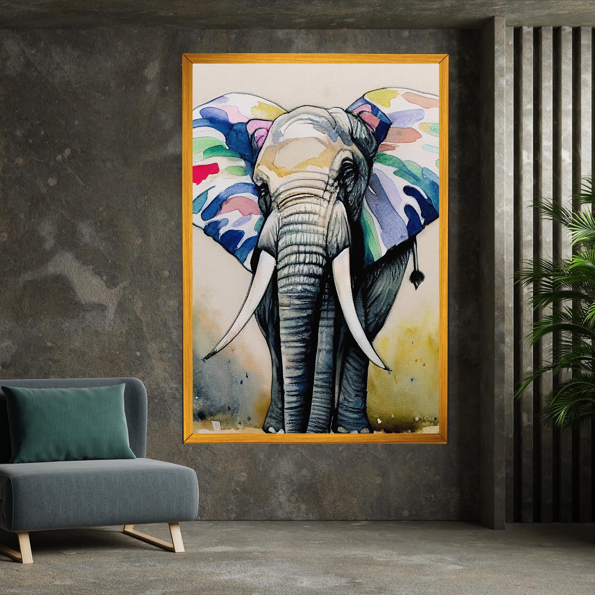 Obraz na Płótnie Watercolor Elephant Art mockup 7
