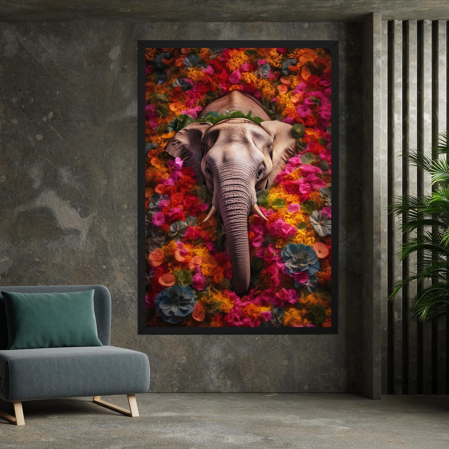 Obraz na Płótnie Flower Elephant mockup 7