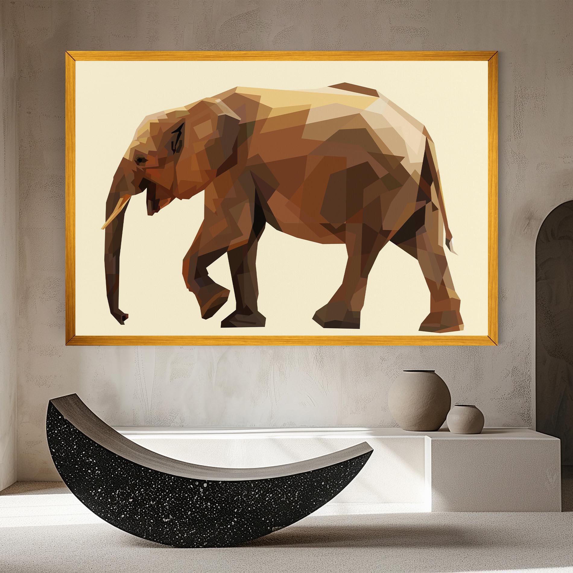 Obraz na Płótnie Walking Elephant Cream mockup 8
