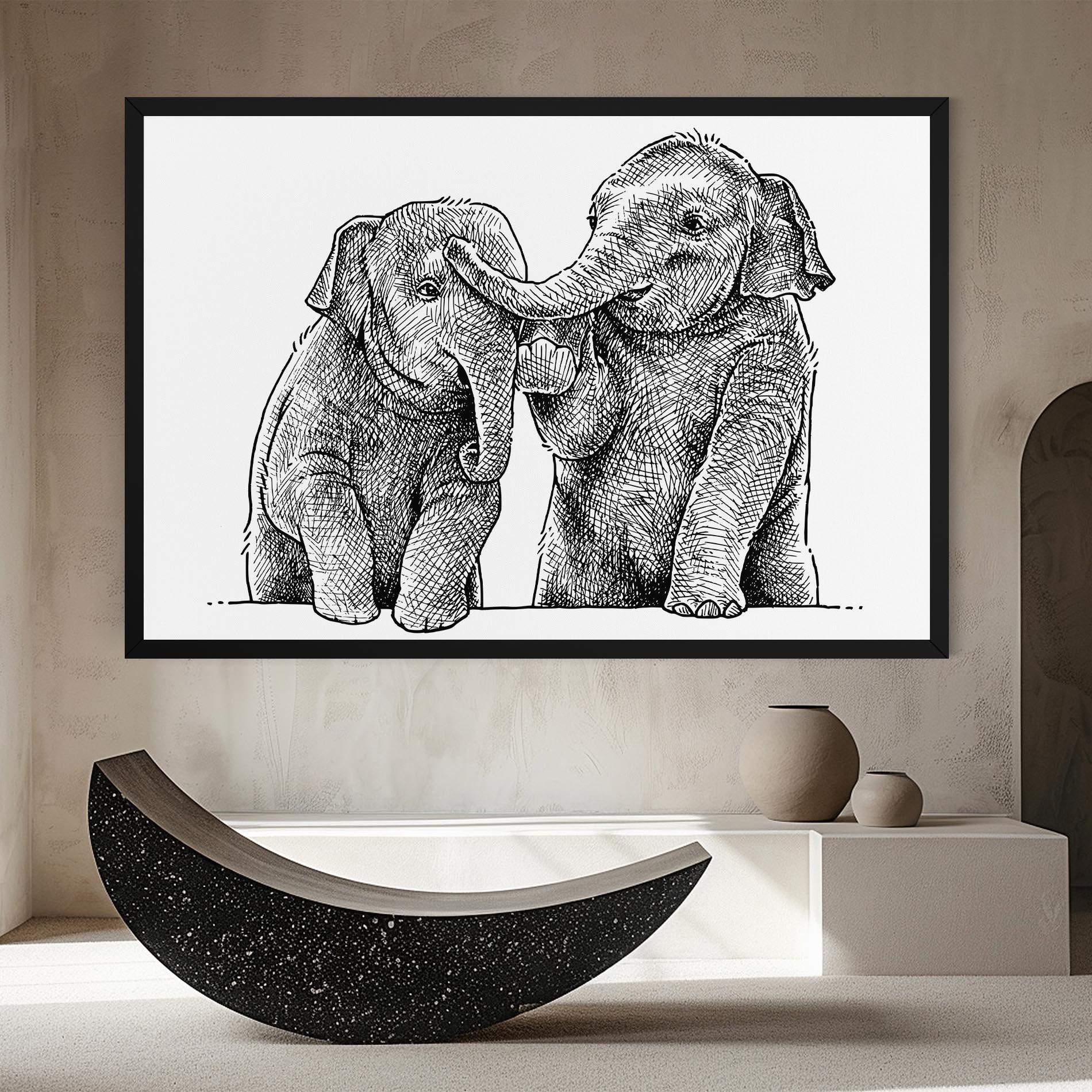 Obraz na Płótnie Baby Elephants mockup 8