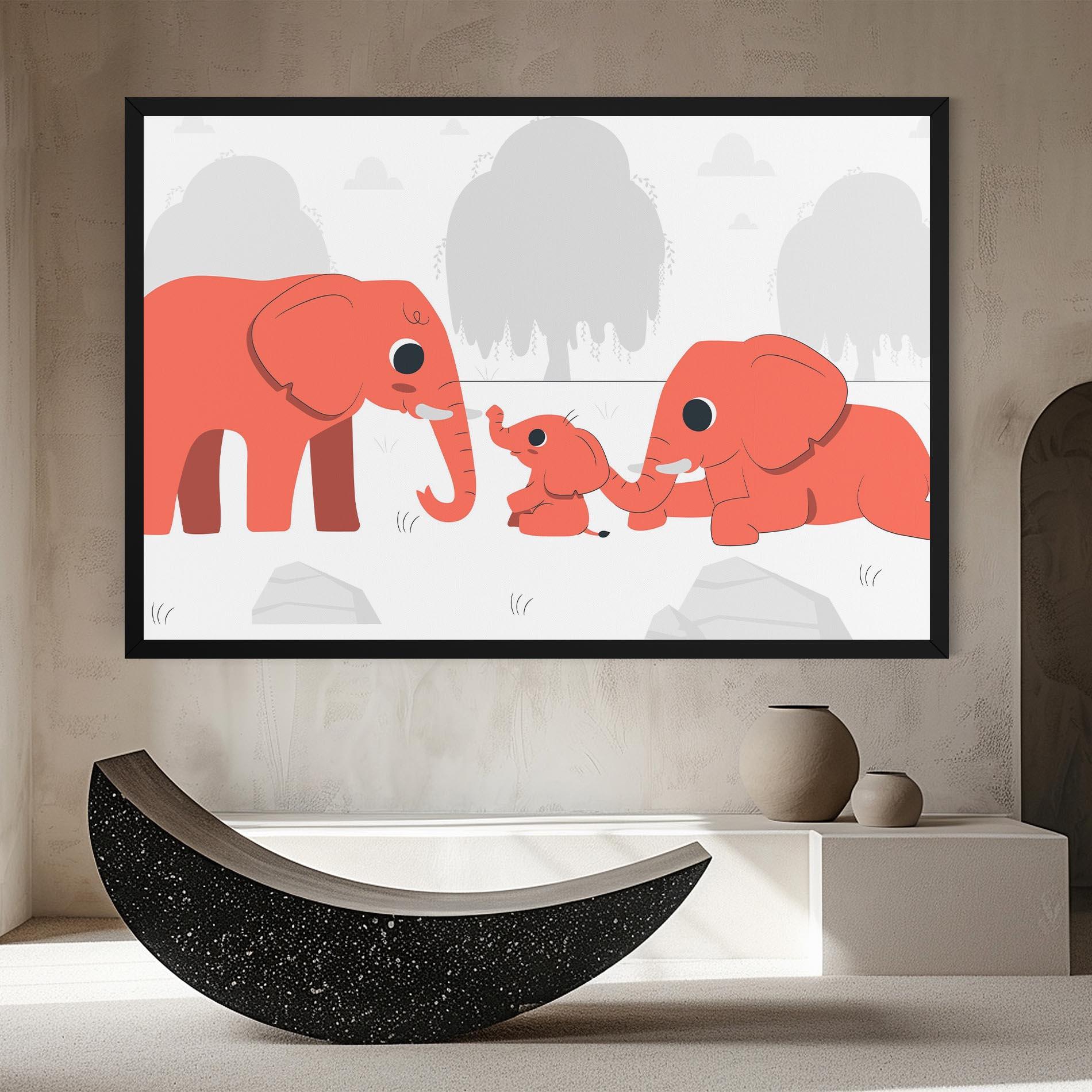 Obraz na Płótnie Orange Elephant mockup 8