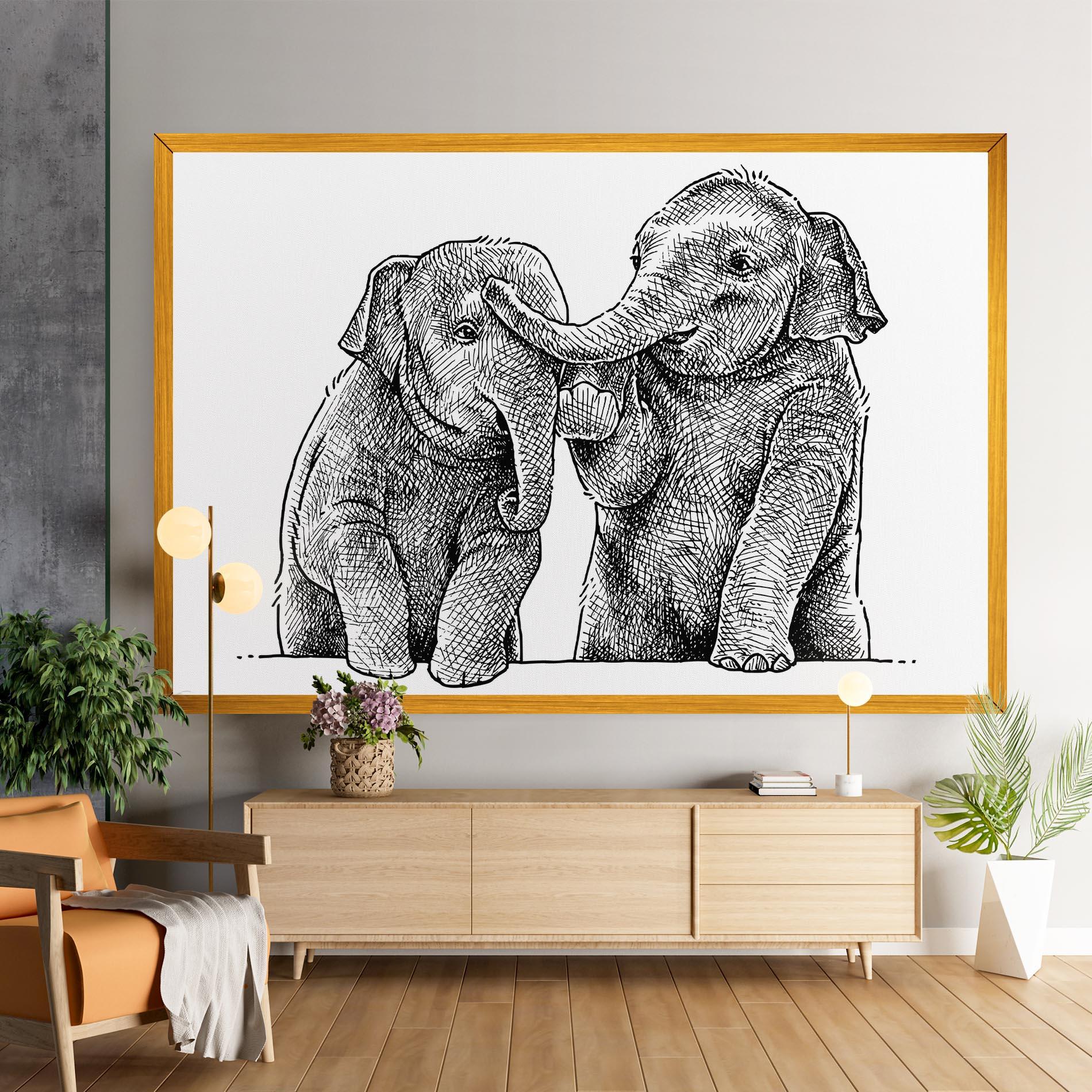 Obraz na Płótnie Baby Elephants mockup 9