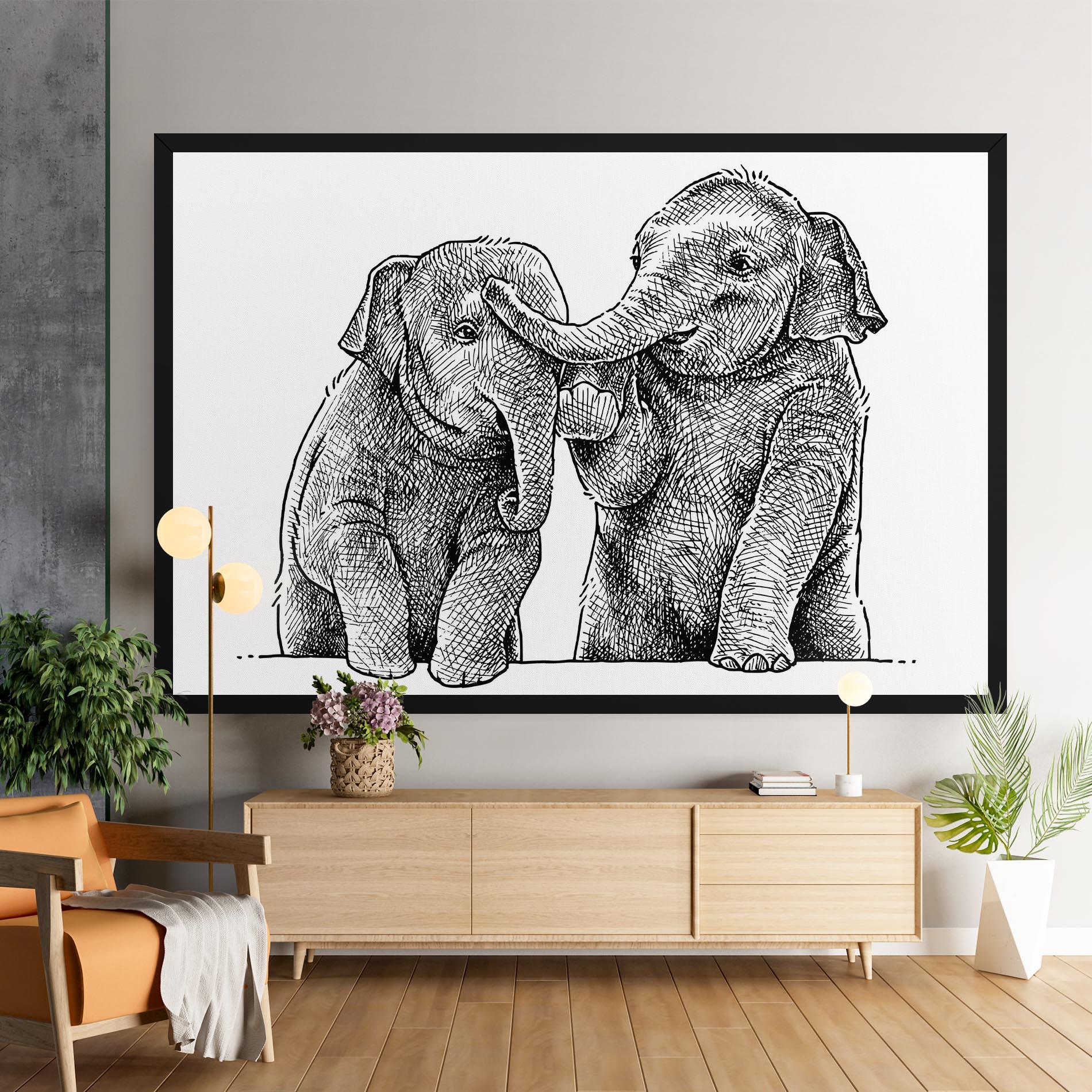 Obraz na Płótnie Baby Elephants mockup 9