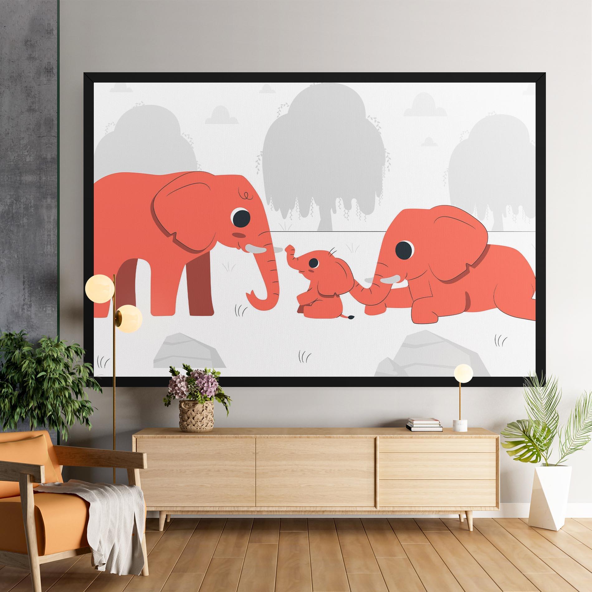 Obraz na Płótnie Orange Elephant mockup 9