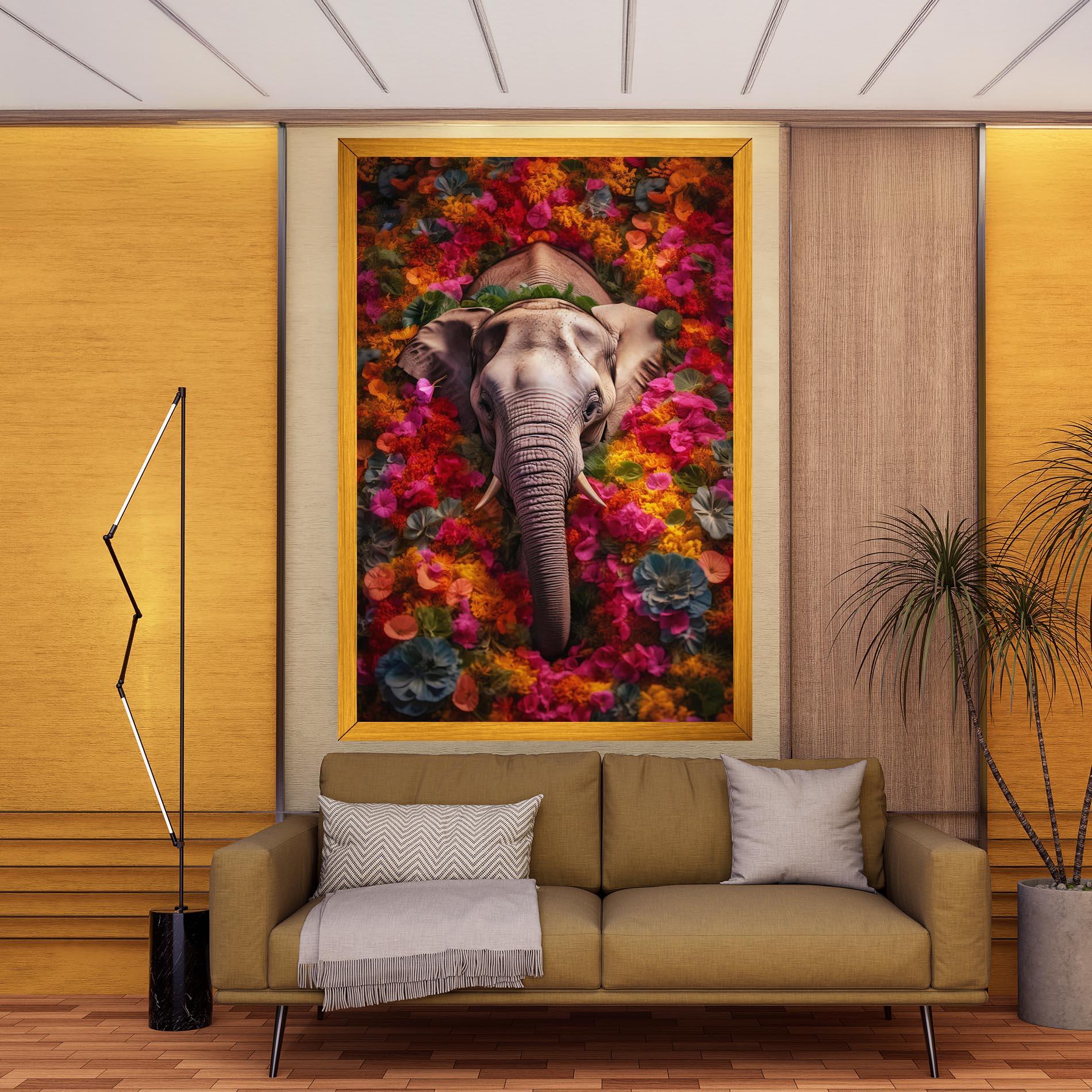 Obraz na Płótnie Flower Elephant mockup 9