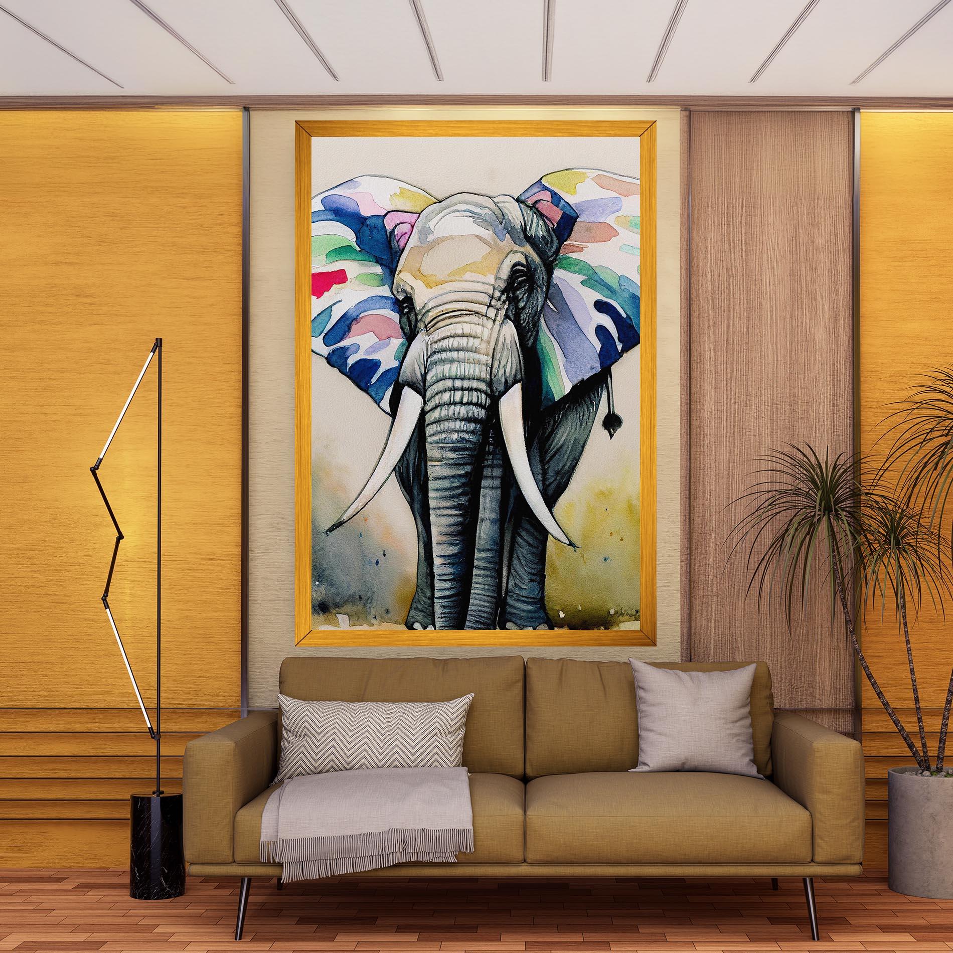 Obraz na Płótnie Watercolor Elephant Art mockup 9