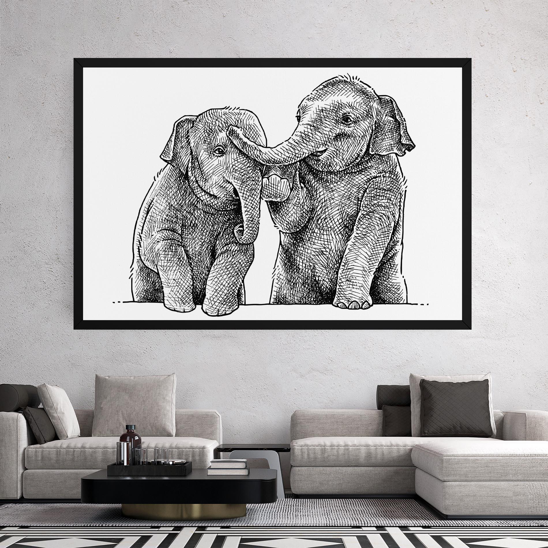 Obraz na Płótnie Baby Elephants mockup 2