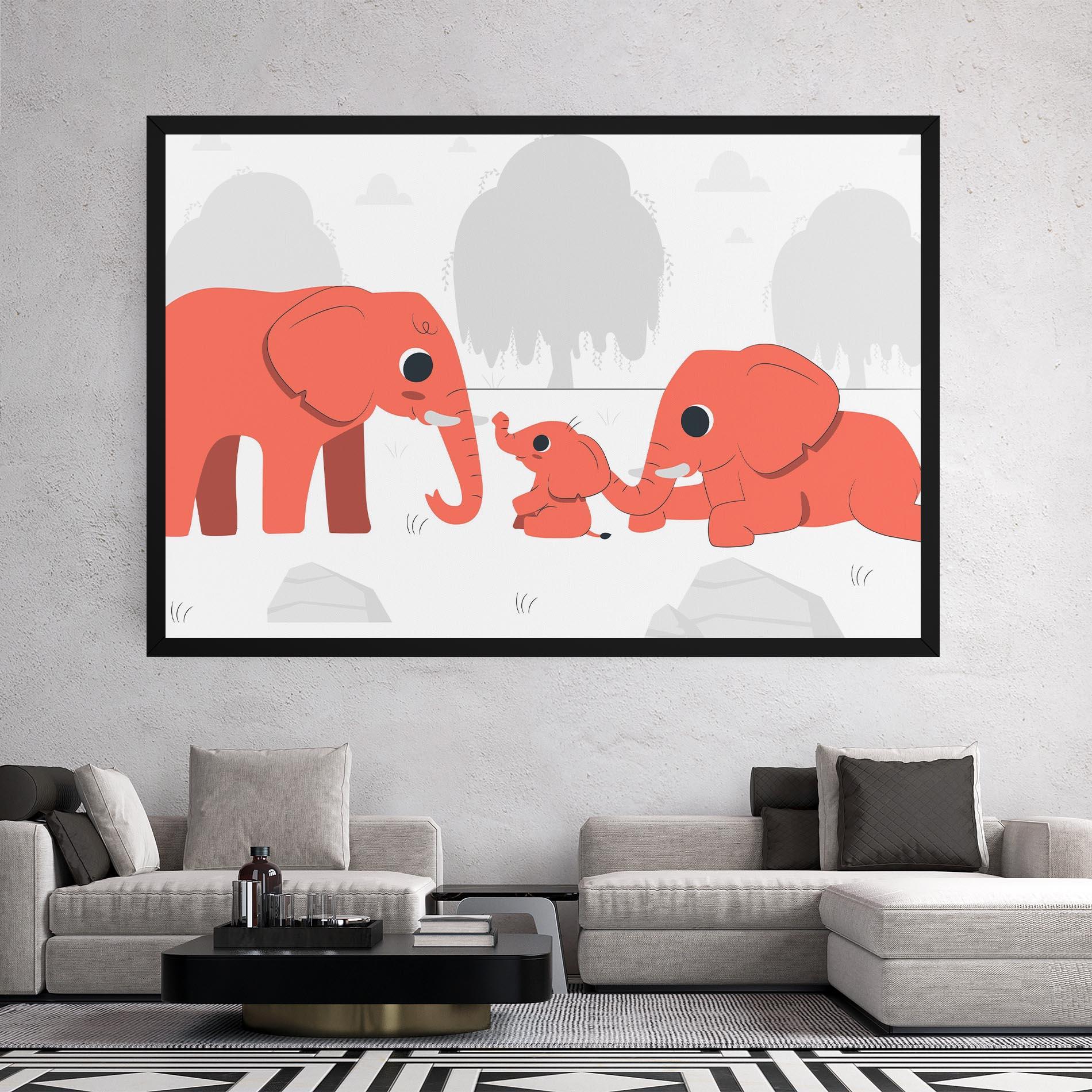 Obraz na Płótnie Orange Elephant mockup 2