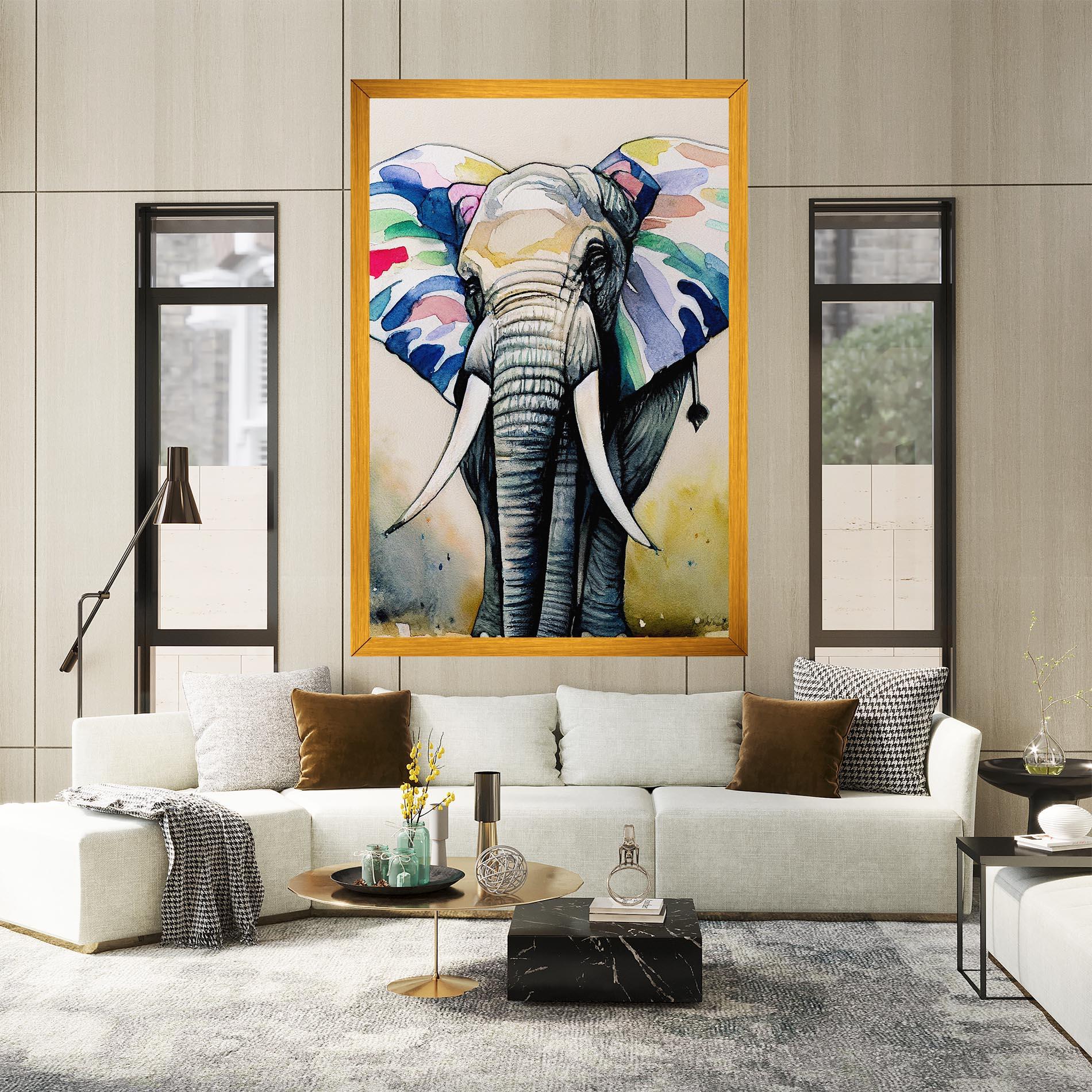 Obraz na Płótnie Watercolor Elephant Art mockup 2