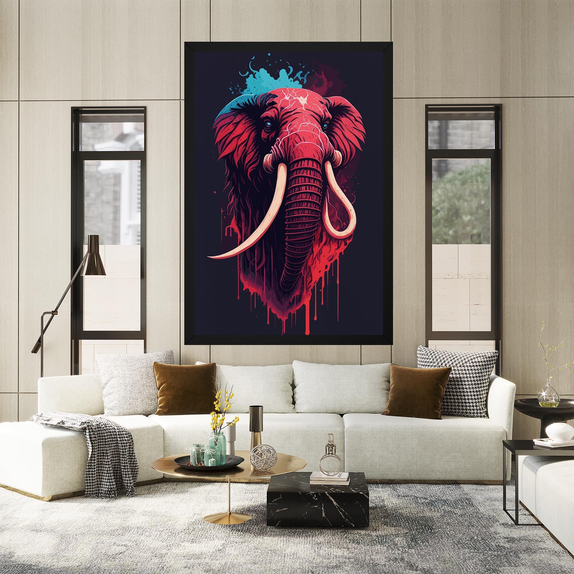 Obraz na Płótnie Blue Red Elephant mockup 2