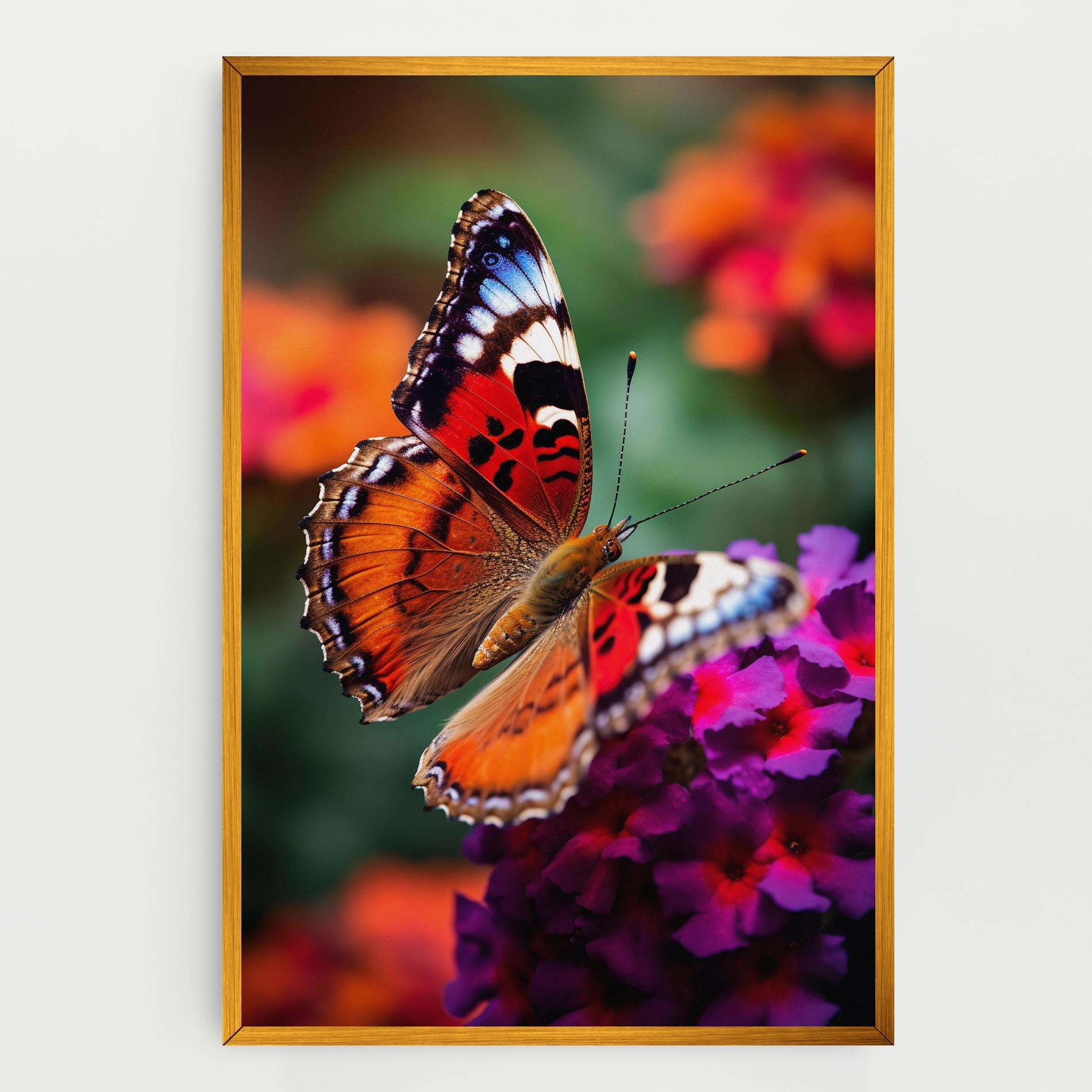 Obraz na Płótnie Red Blue Butterfly mockup 0