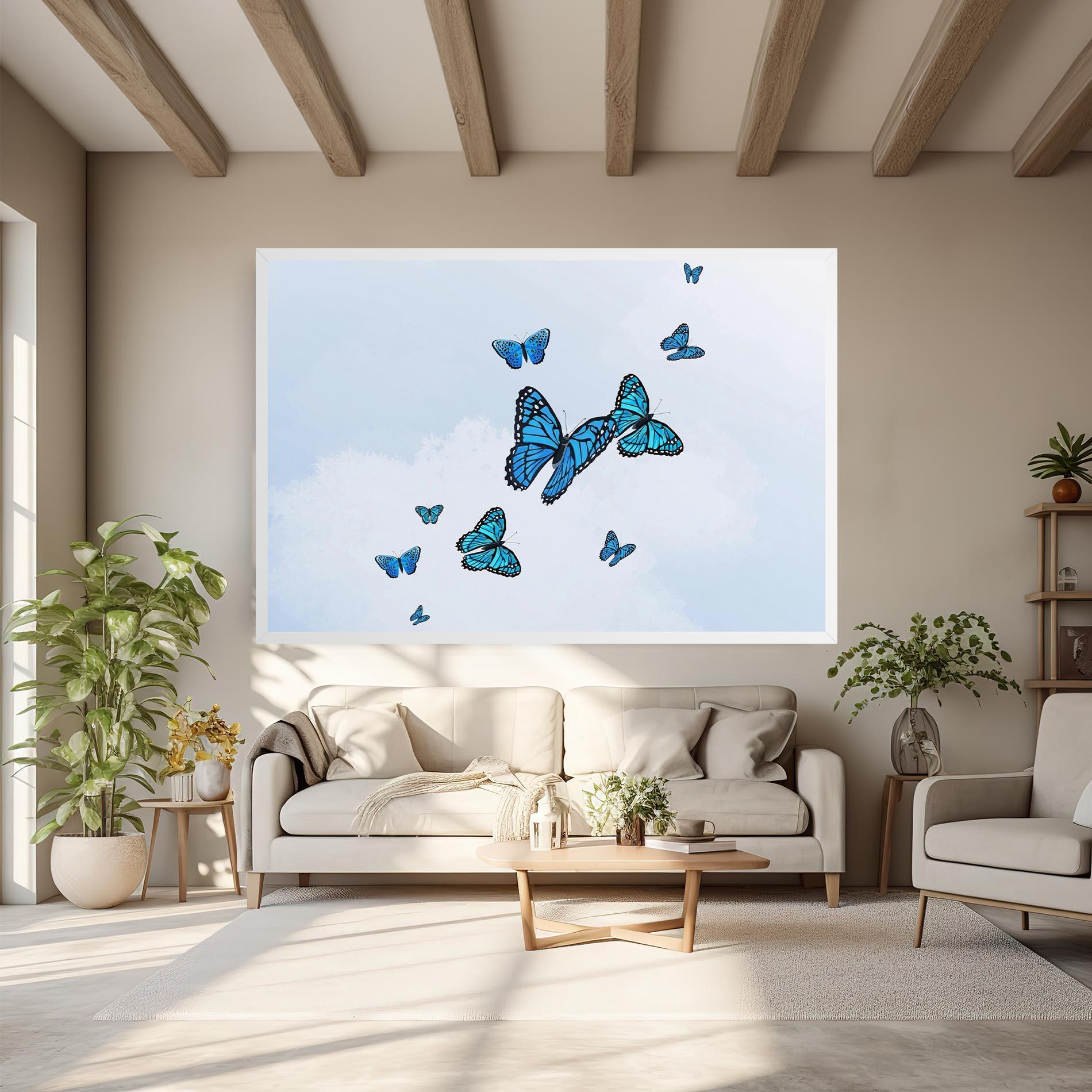 Obraz na Płótnie Blue Sky Butterfly mockup 6