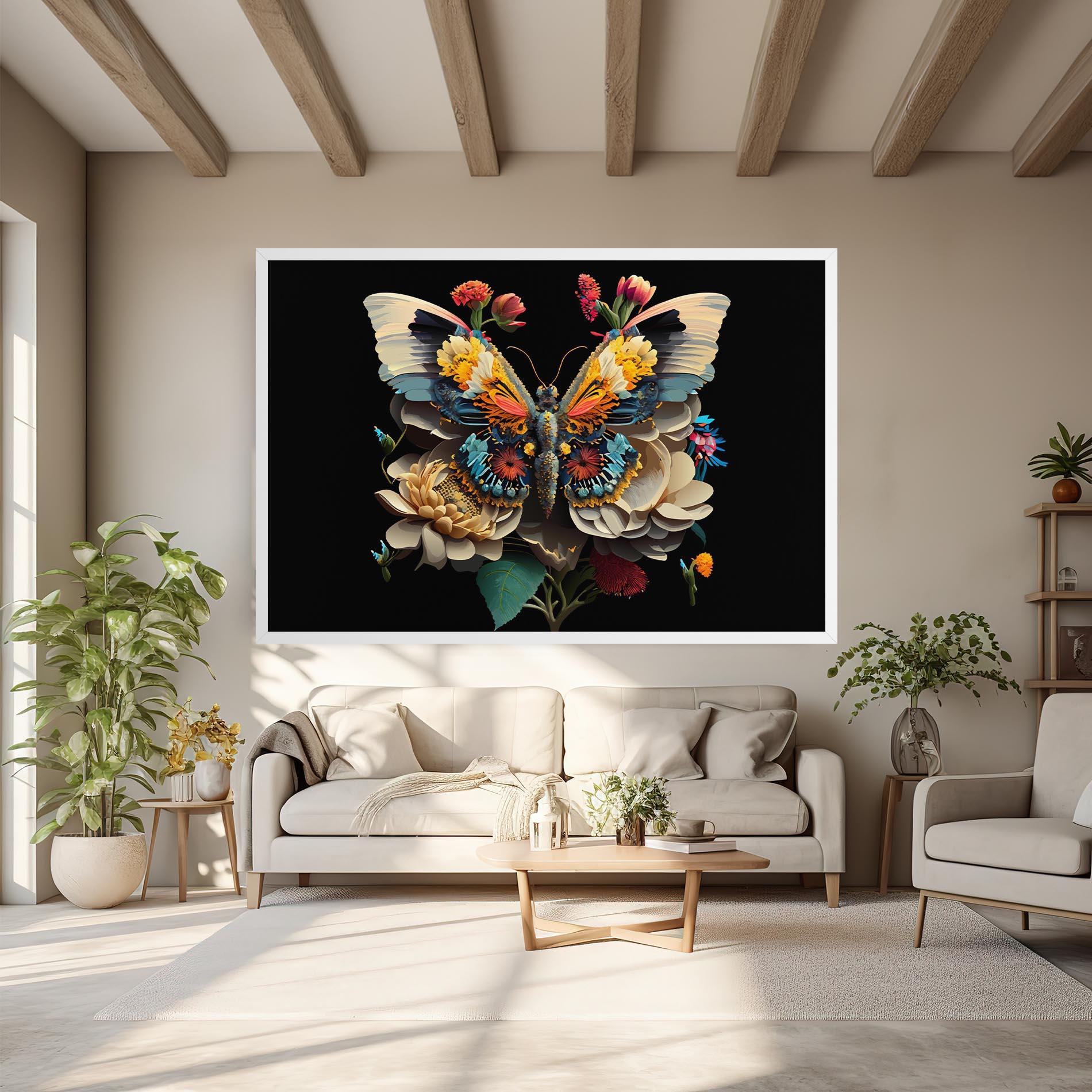 Obraz na Płótnie Colorful Butterfly mockup 6