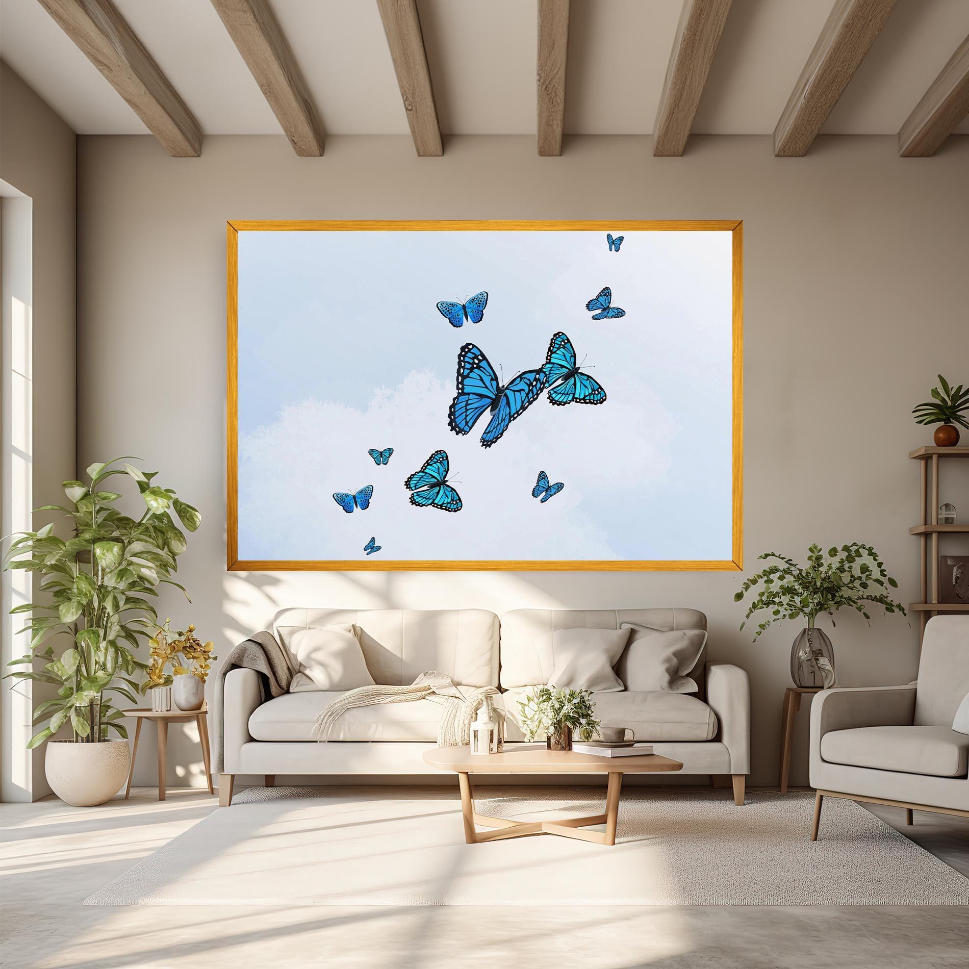 Obraz na Płótnie Blue Sky Butterfly mockup 6