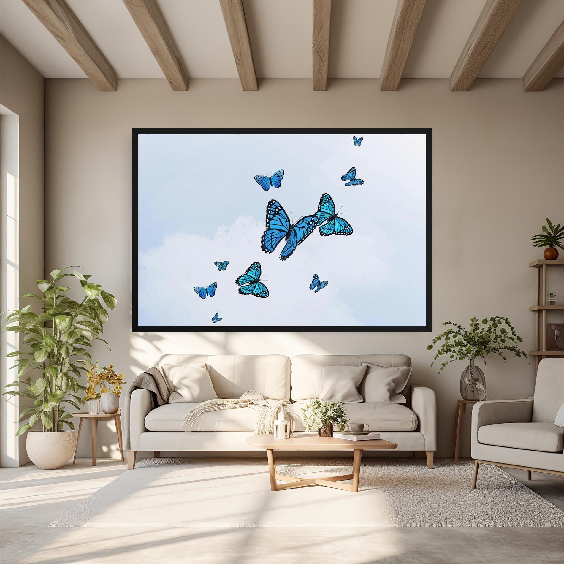 Obraz na Płótnie Blue Sky Butterfly mockup 6