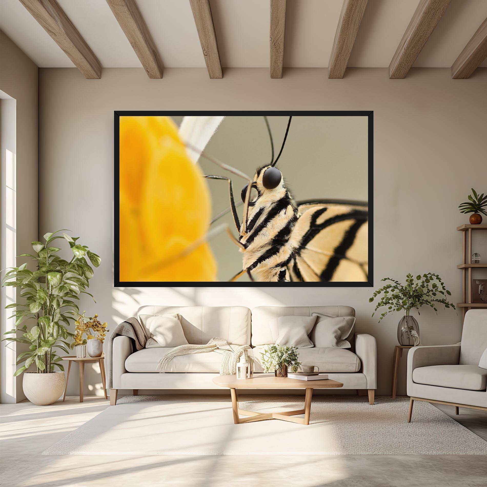 Obraz na Płótnie Close Up Cream Butterfly mockup 6