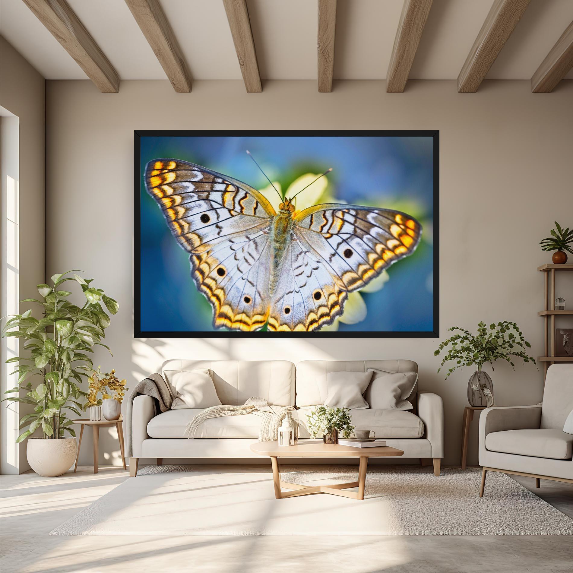 Obraz na Płótnie Yellow Grey Butterfly mockup 6