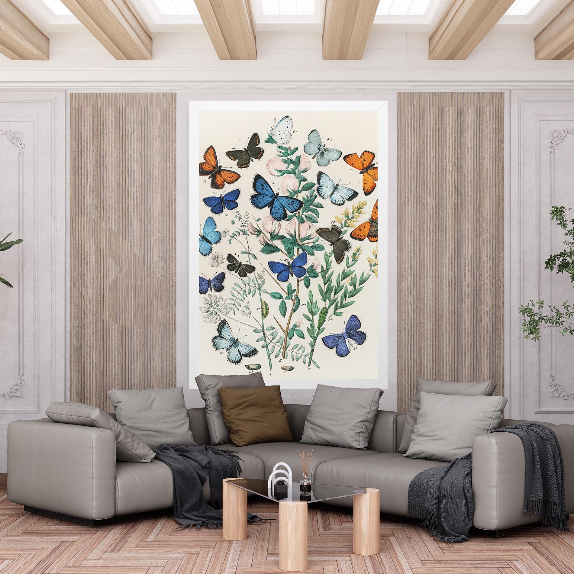 Obraz na Płótnie Blue Orange Butterflies mockup 6