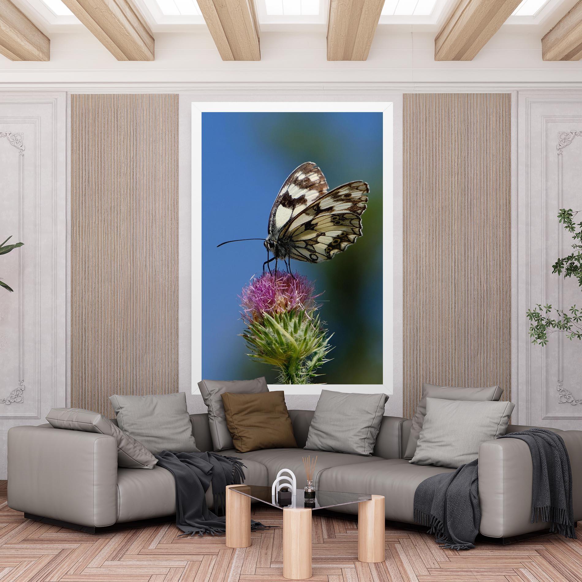 Obraz na Płótnie Grey White Butterfly mockup 6