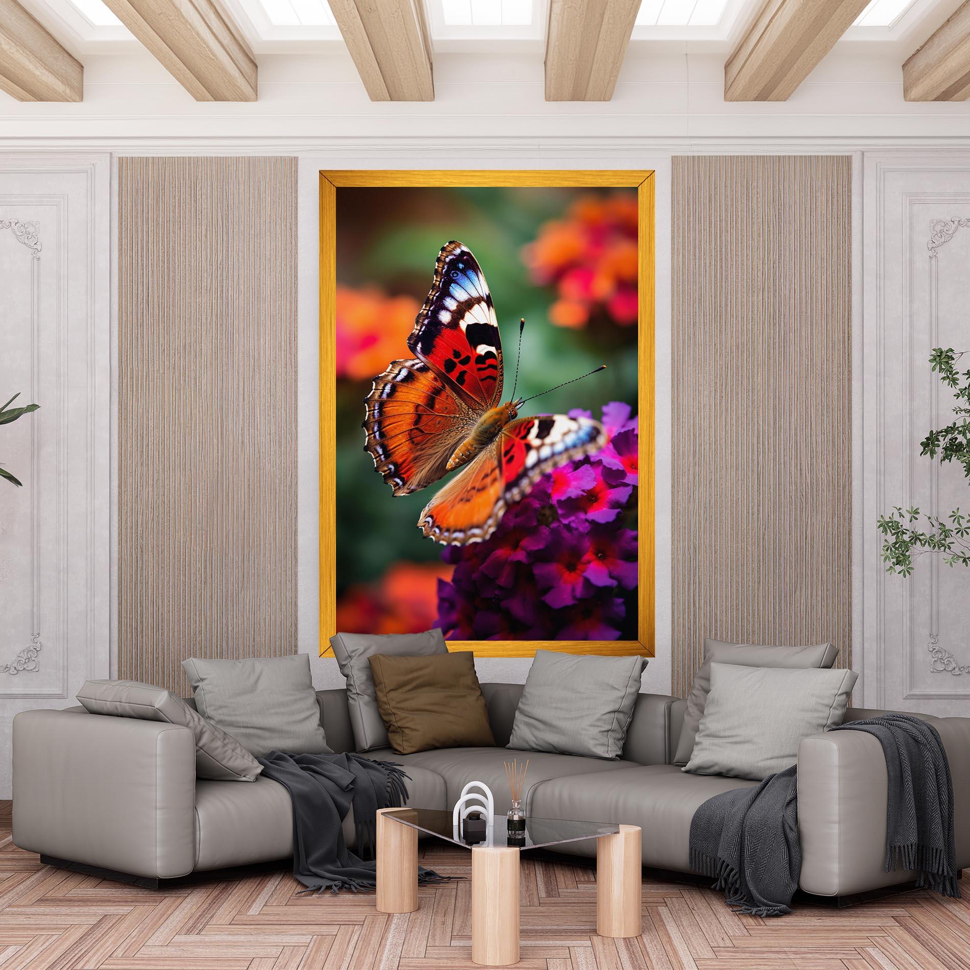 Obraz na Płótnie Red Blue Butterfly mockup 6