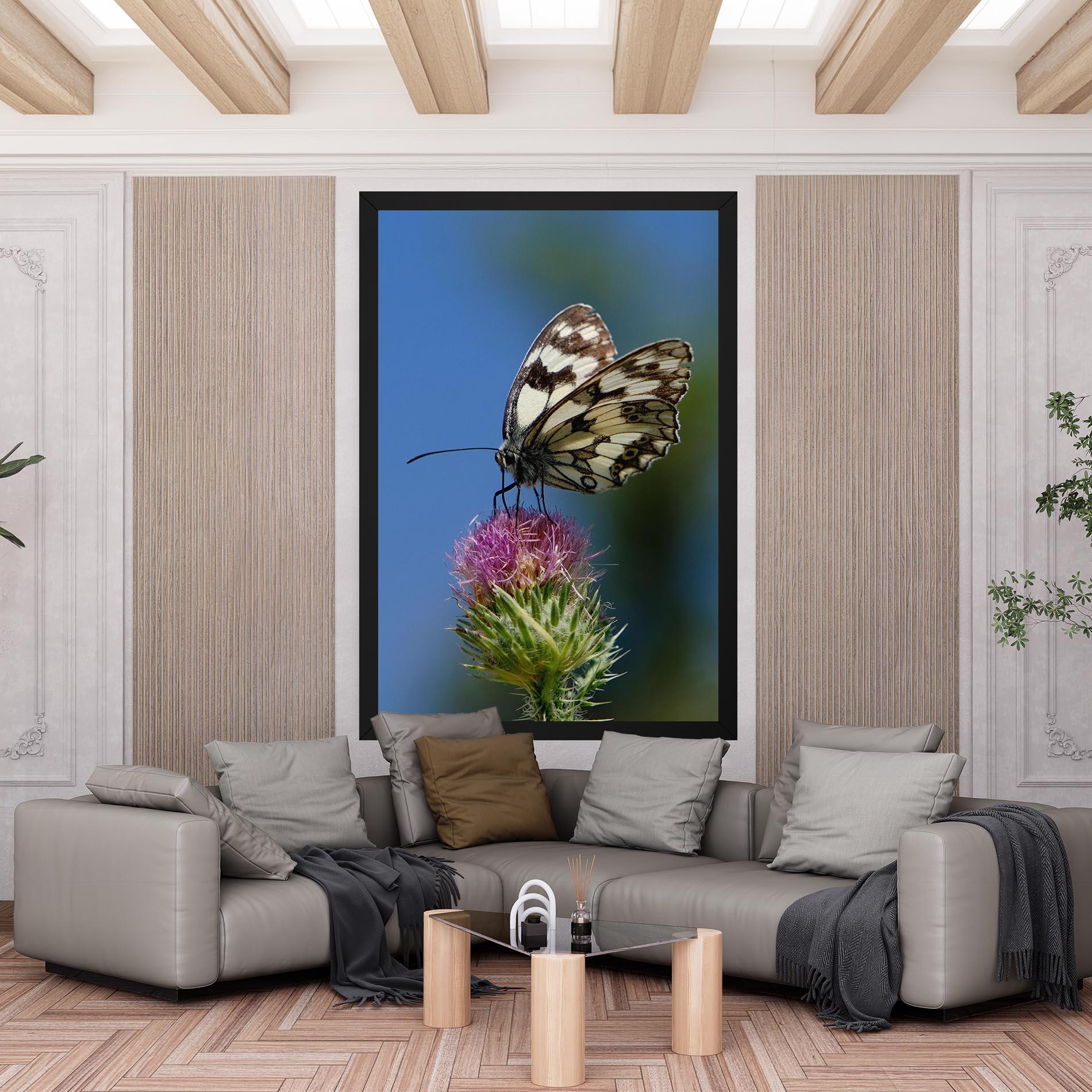 Obraz na Płótnie Grey White Butterfly mockup 6