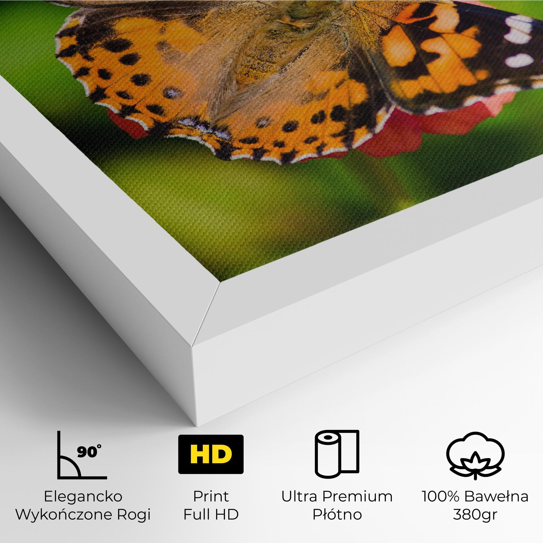 Obraz na Płótnie Butterfly On Flower mockup 4