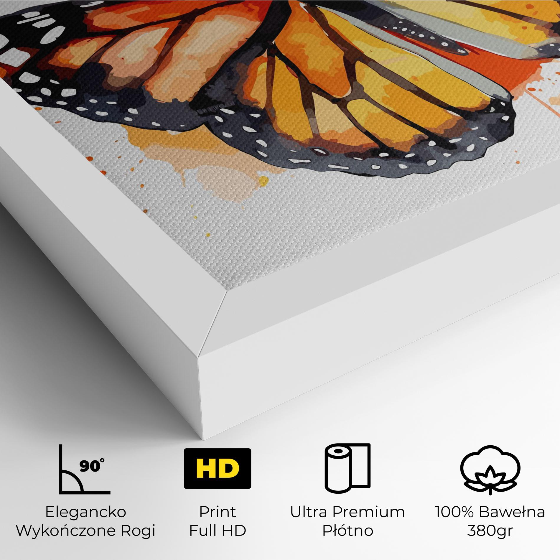 Obraz na Płótnie Orange Watercolor Butterfly mockup 4