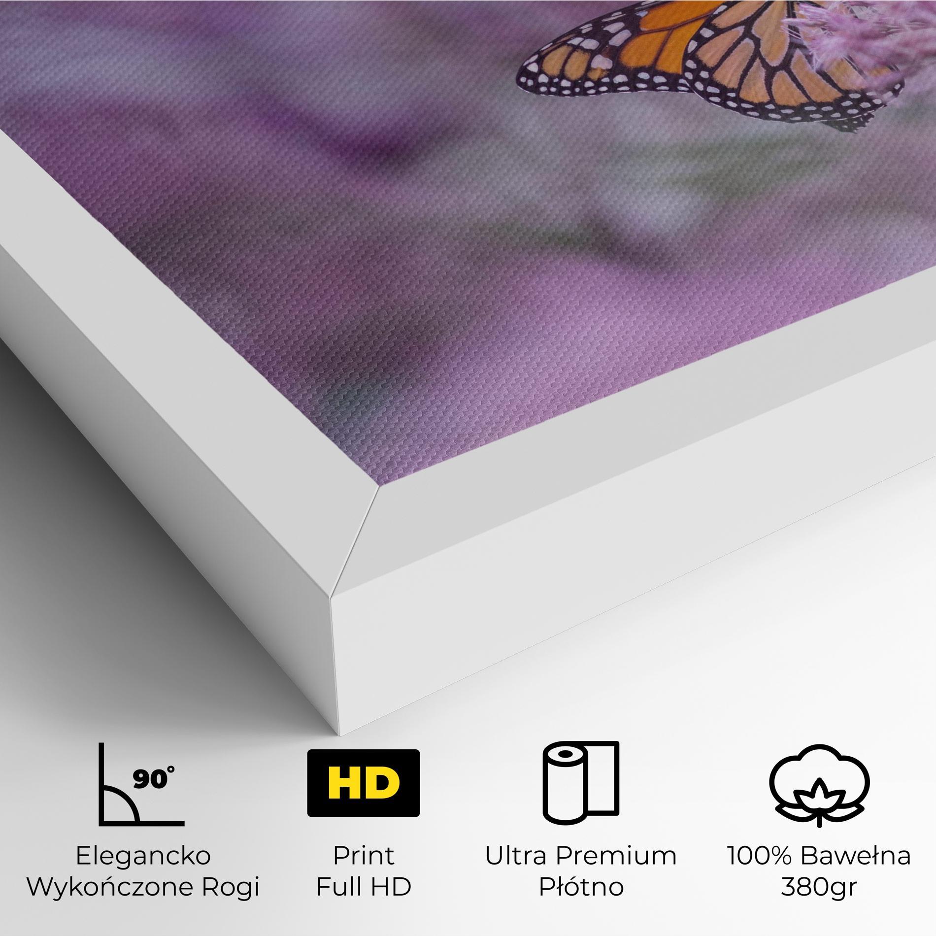 Obraz na Płótnie Purple Flower Butterfly mockup 4