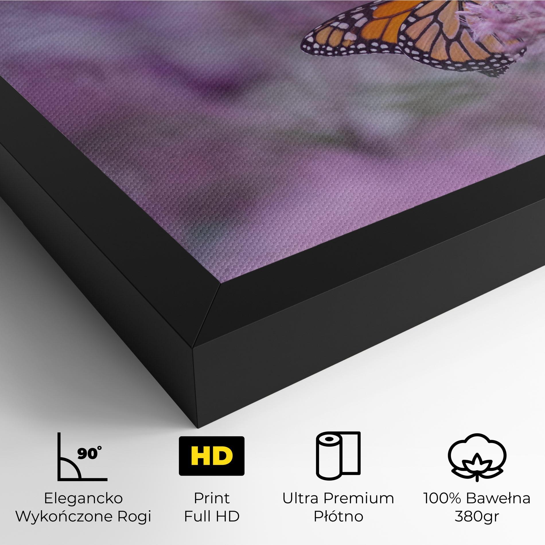 Obraz na Płótnie Purple Flower Butterfly mockup 4