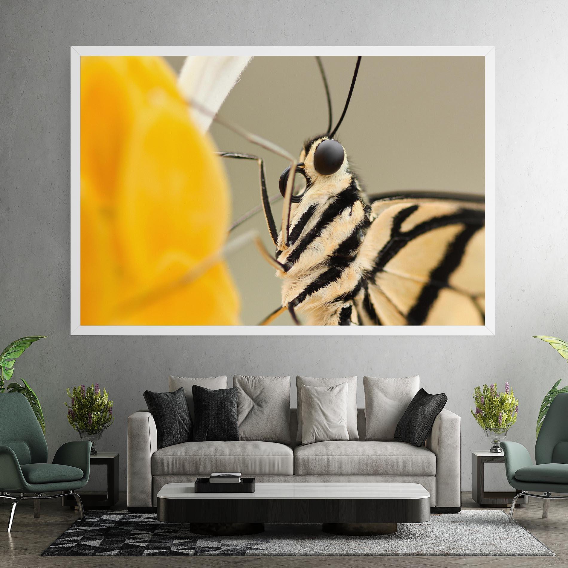 Obraz na Płótnie Close Up Cream Butterfly mockup 7