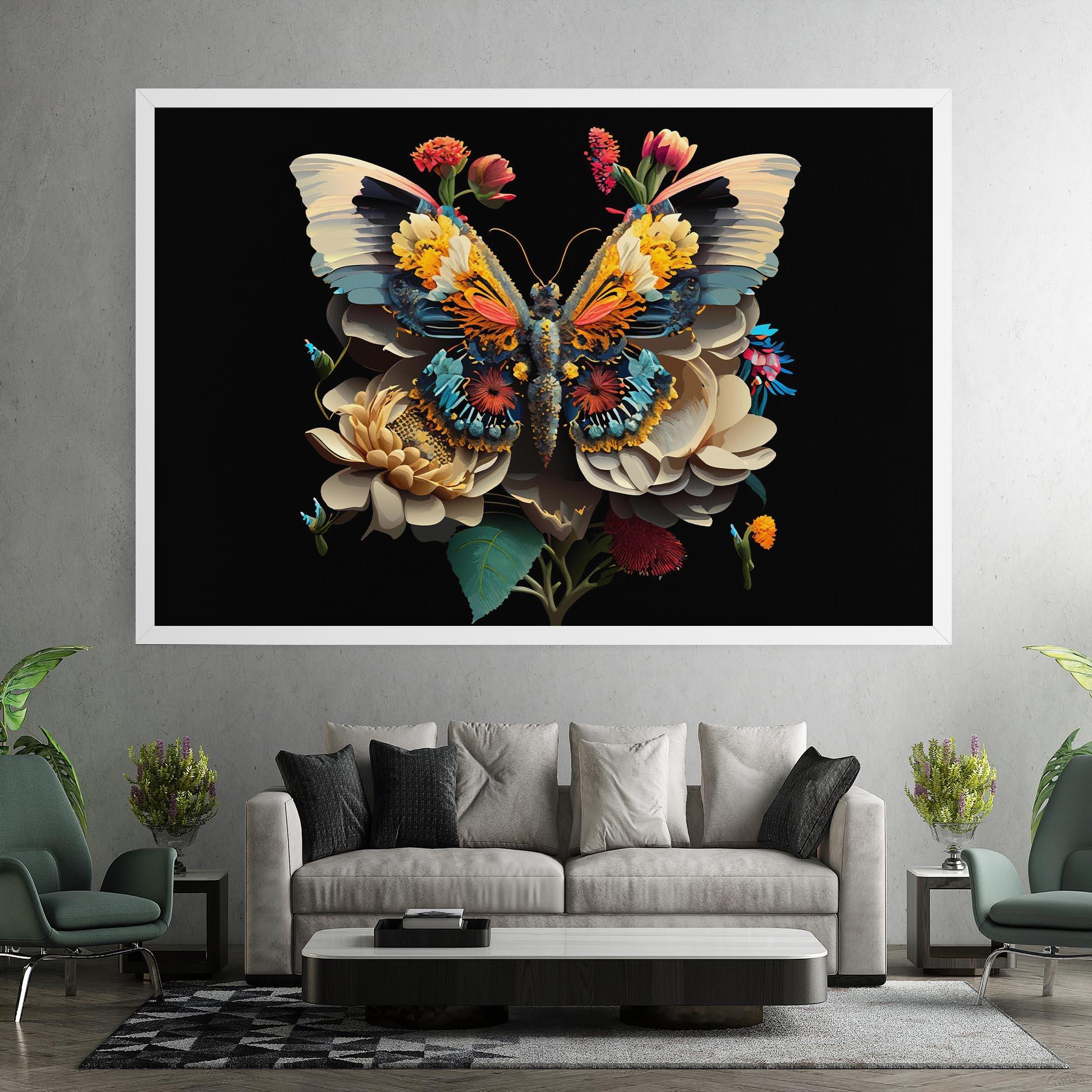 Obraz na Płótnie Colorful Butterfly mockup 7