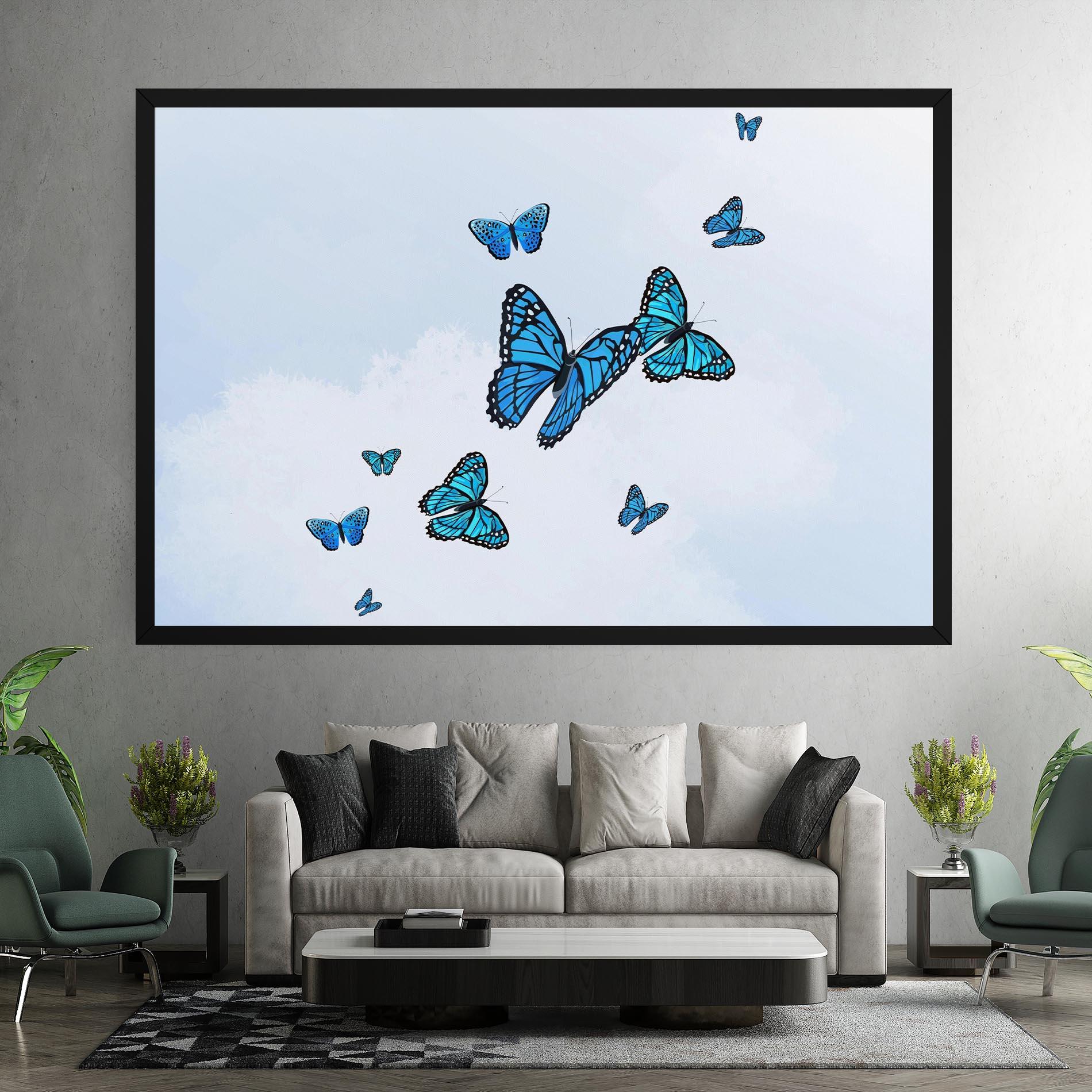 Obraz na Płótnie Blue Sky Butterfly mockup 7