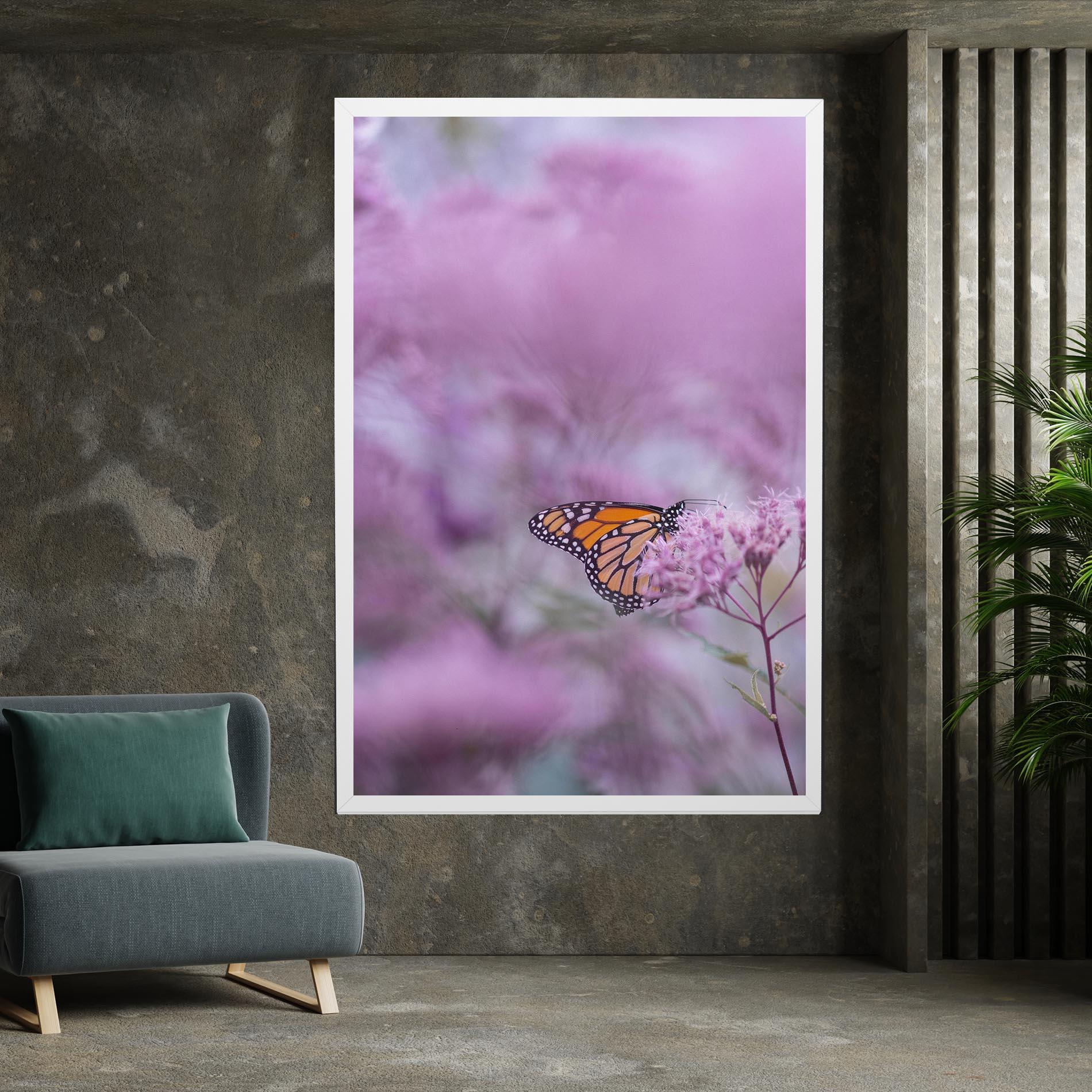 Obraz na Płótnie Purple Flower Butterfly mockup 7
