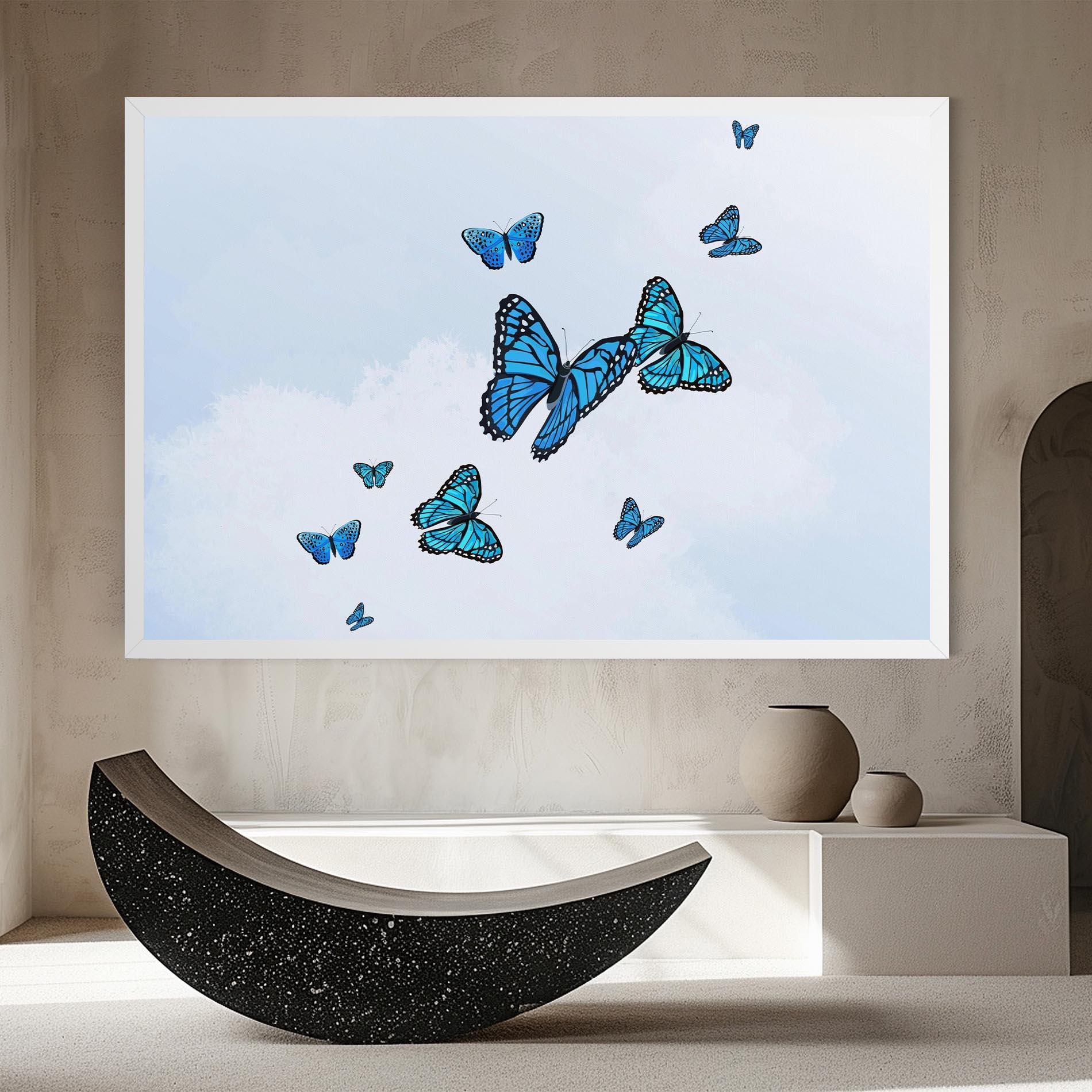 Obraz na Płótnie Blue Sky Butterfly mockup 8