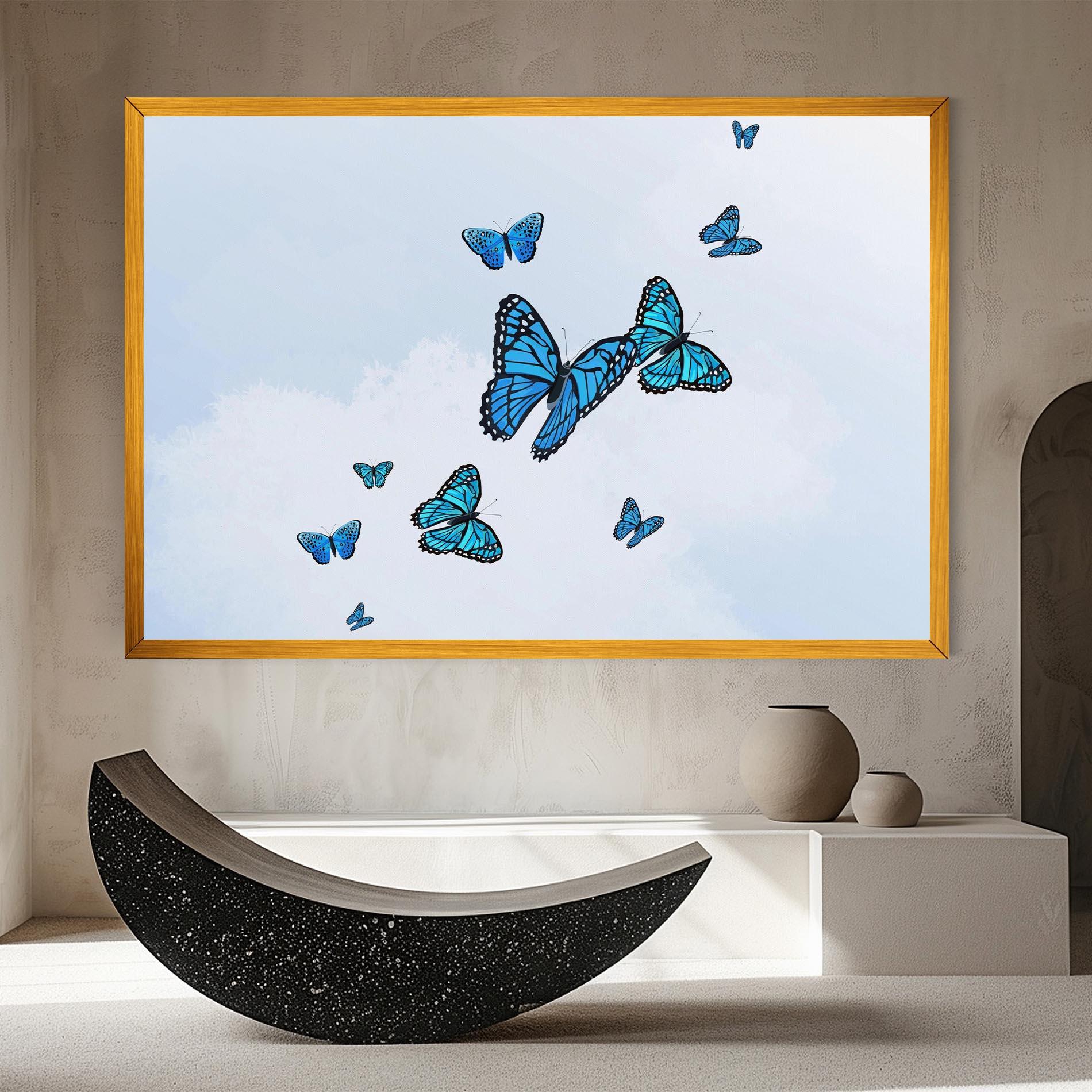 Obraz na Płótnie Blue Sky Butterfly mockup 8